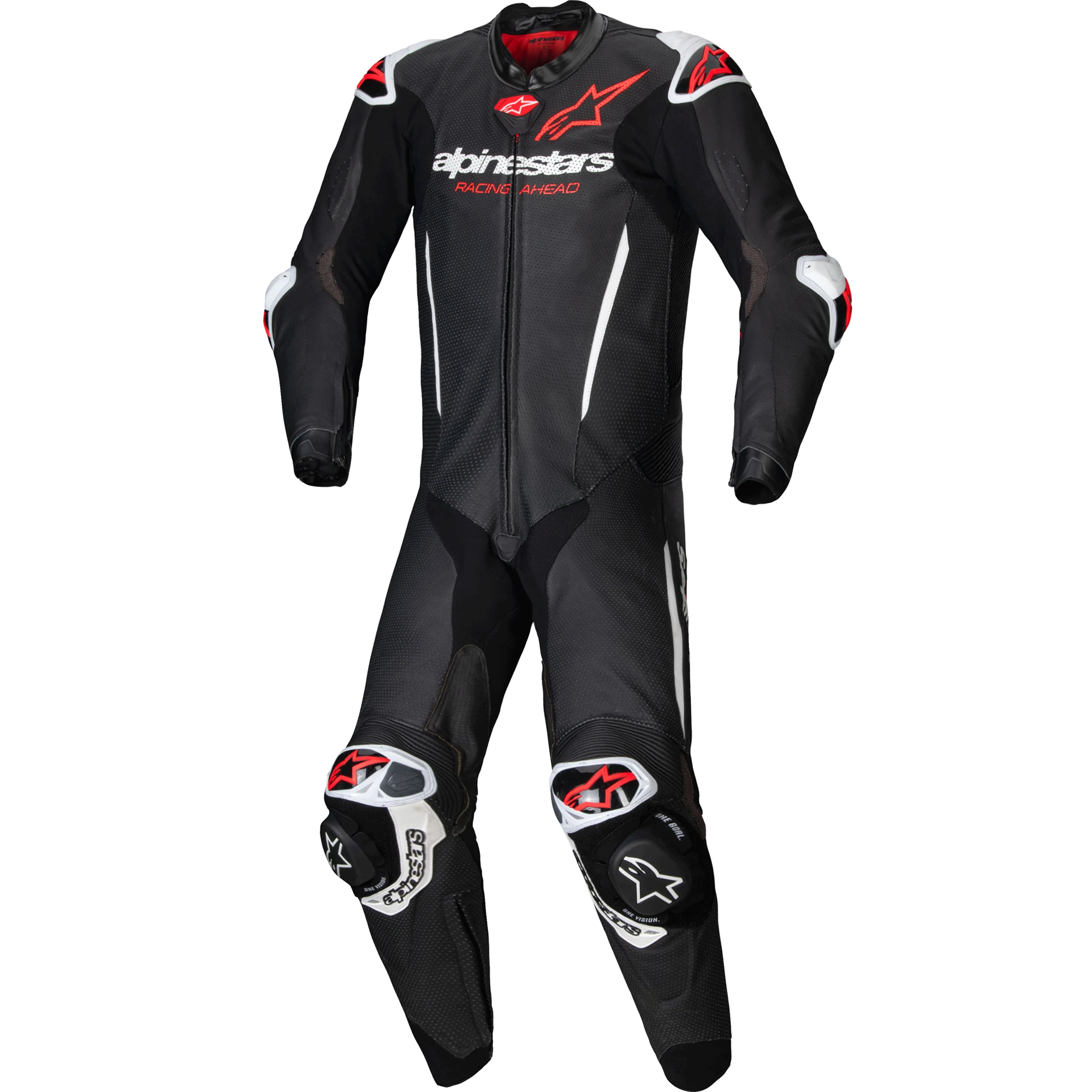 Alpinestars Alpinestars GP-R7 One Piece Leather Suit - Black / White / Red Fluo