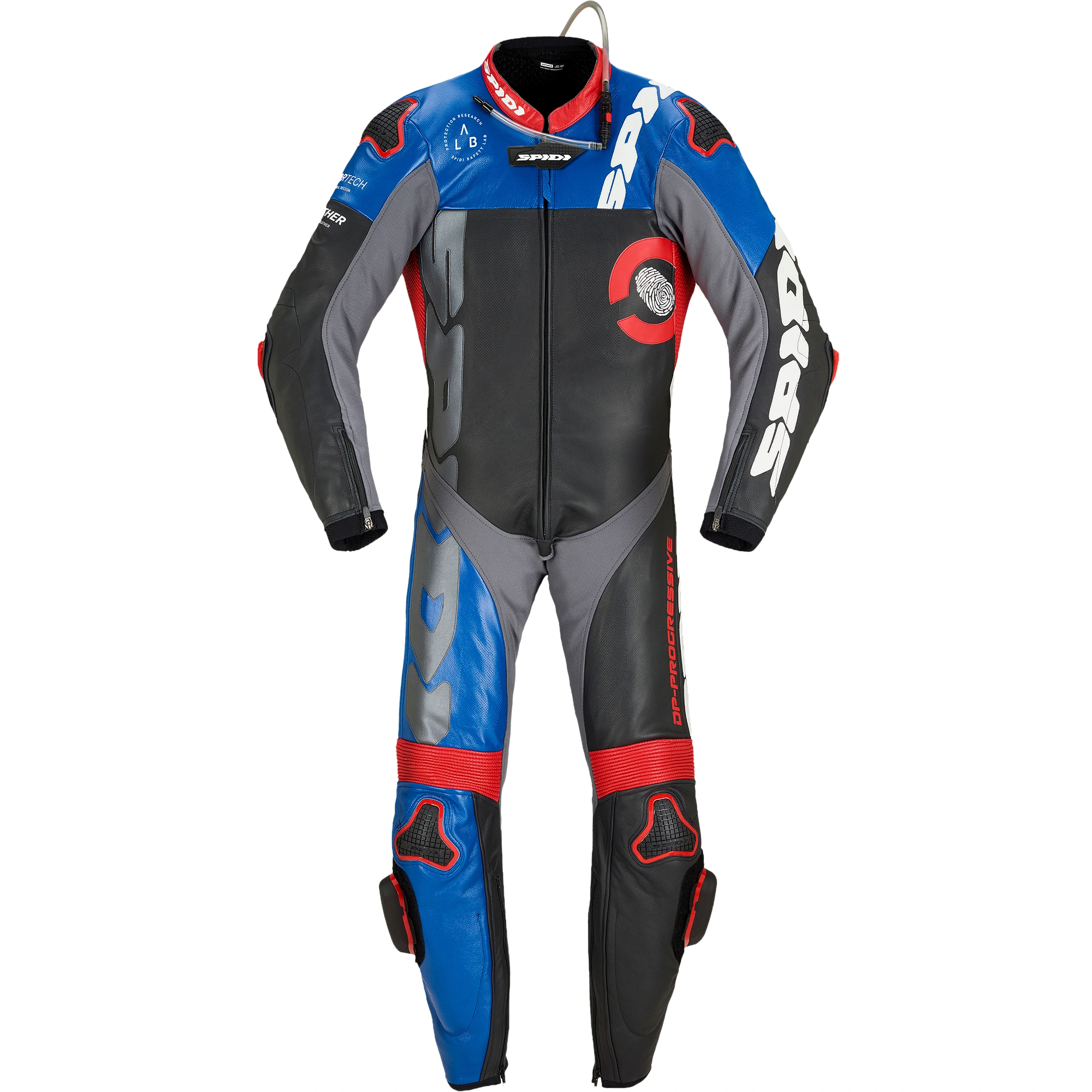 Spidi Spidi DP Progressive Perforated Pro 1 Piece Suit - Black / Blue / Red / Grey