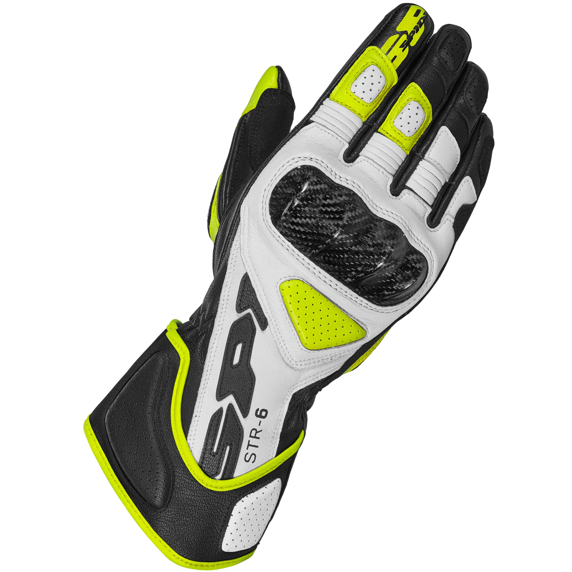 Spidi Spidi STR-6 Leather Gloves - Black / Fluo Yellow