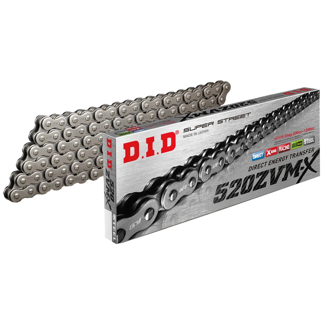 D.I.D D.I.D Heavy Duty 'X' Ring Chain - 520 Pitch ZVMX - Steel