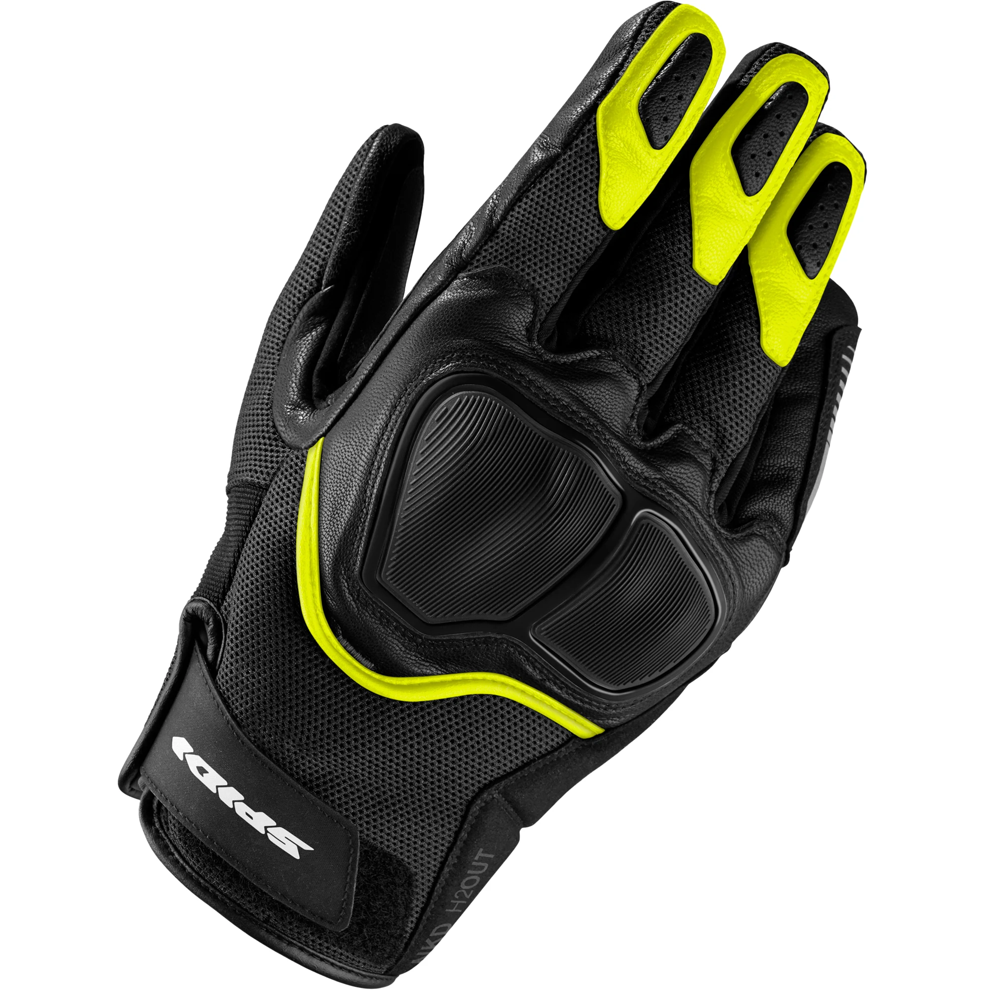 Spidi Spidi NKD H2Out Leather Gloves - Black / Fluo Yellow