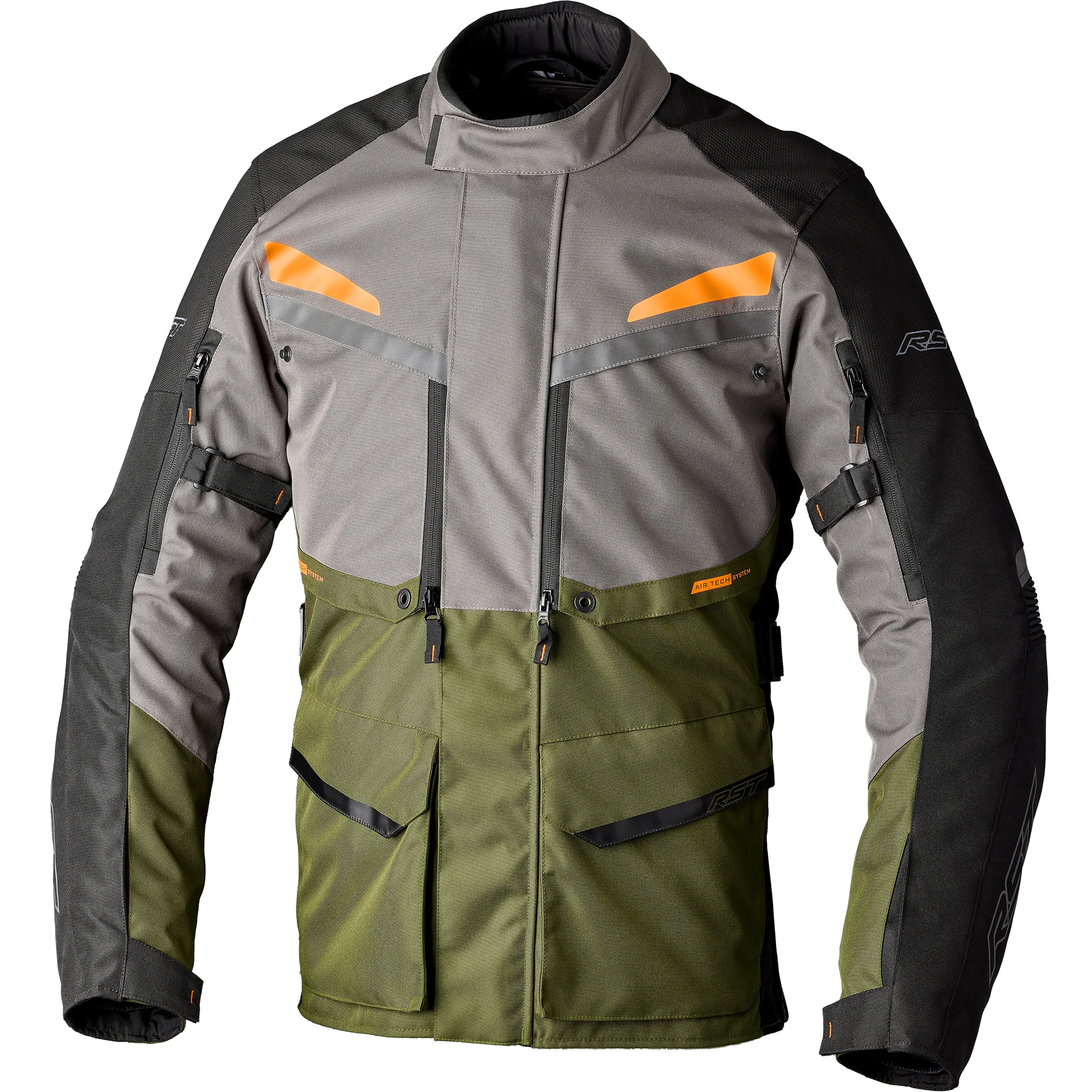 RST RST Maverick Evo CE Textile Jacket - Khaki / Grey / Orange