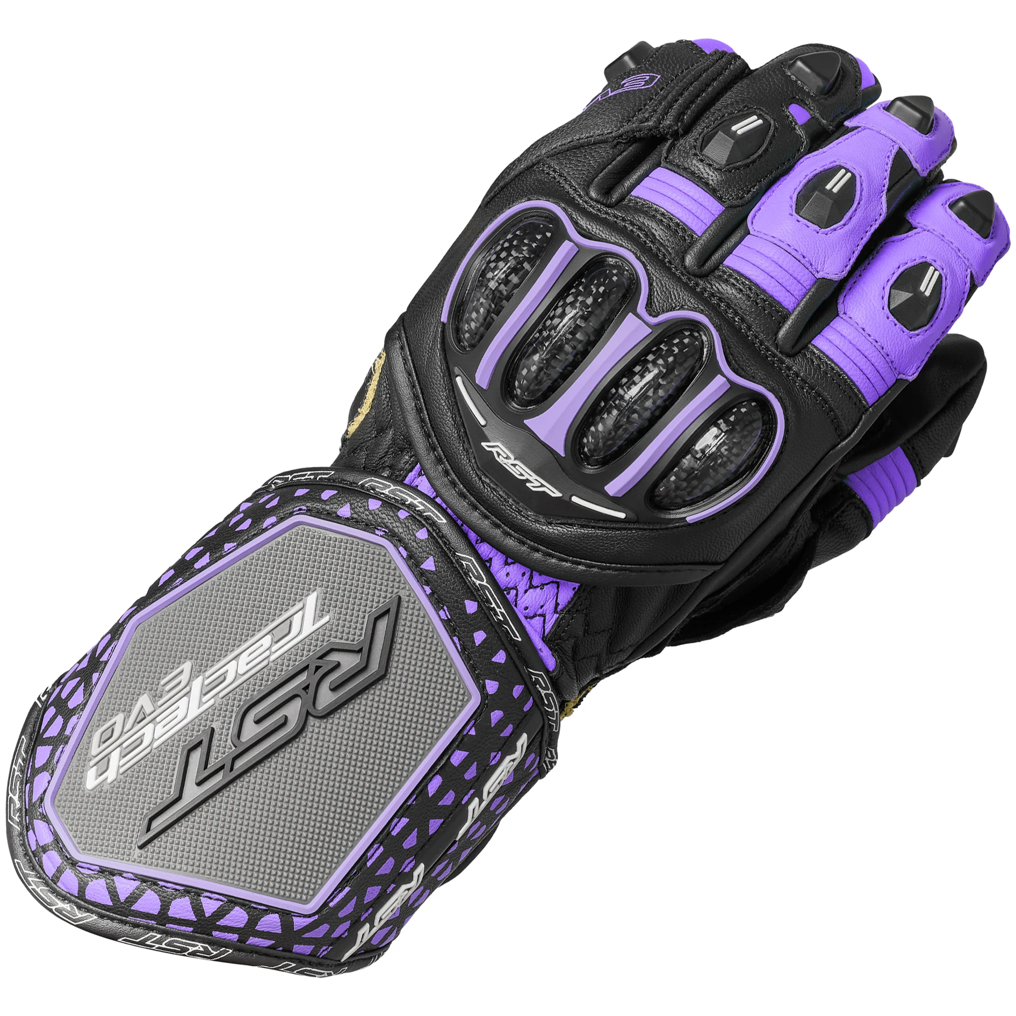 RST RST Ladies Tractech Evo 4 CE Leather Gloves - Black / Fuchsia / Grey