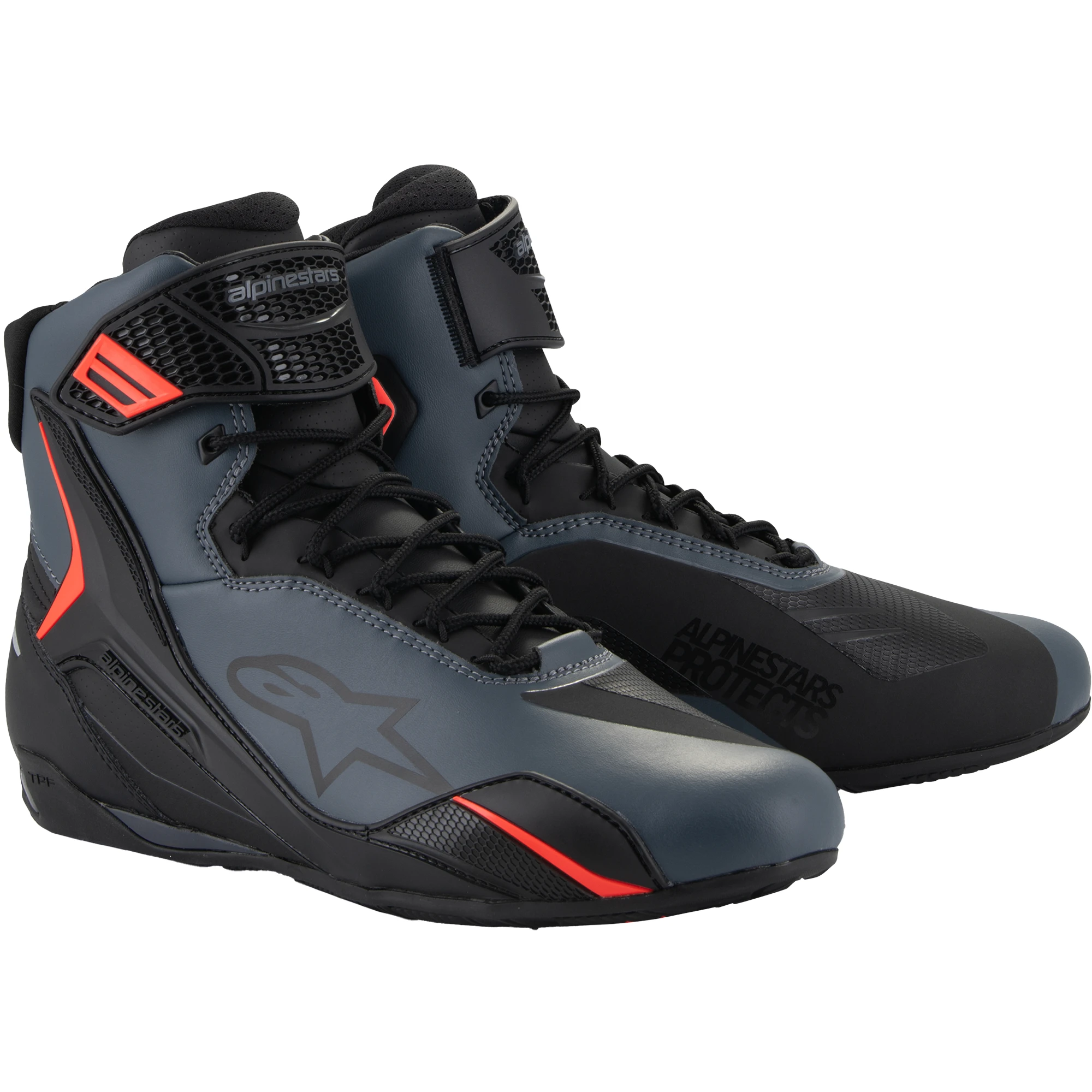 Alpinestars Alpinestars Faster-4 Shoes - Black / Grey / Fluo Red