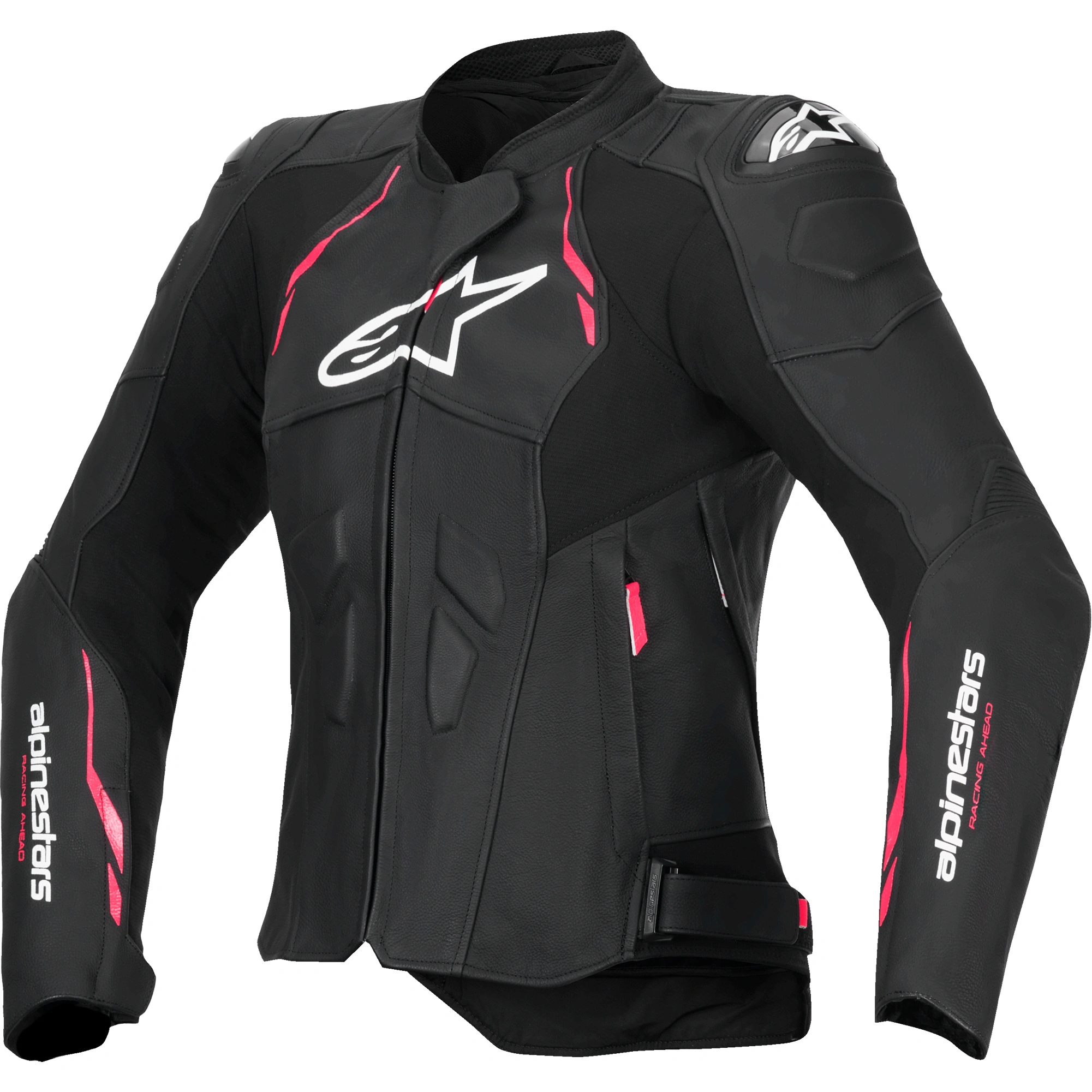 Alpinestars Alpinestars Stella Dusk Leather Jacket - Black / Diva Pink / White