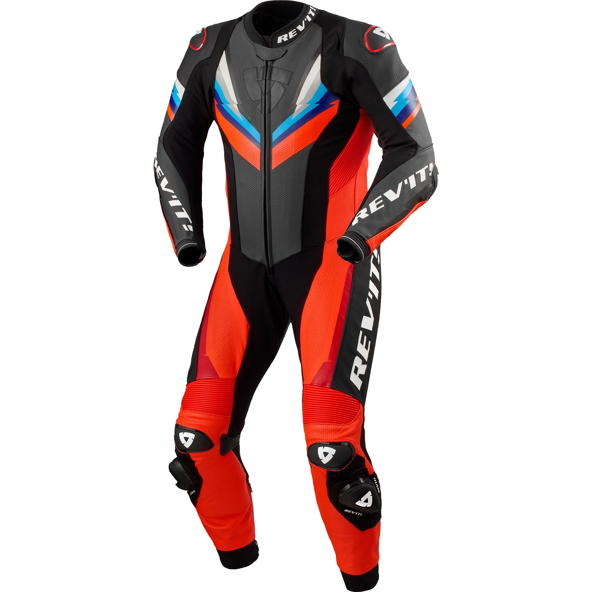 Rev'it Rev'it Quantum 3 One Piece Leather Suit - Black / Neon Red