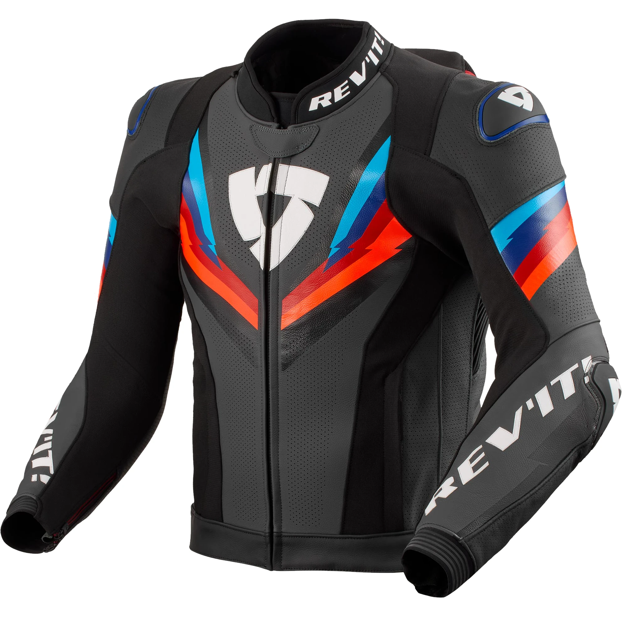 Rev'it Rev'it Quantum 3 Pro Leather Jacket - Black / Blue
