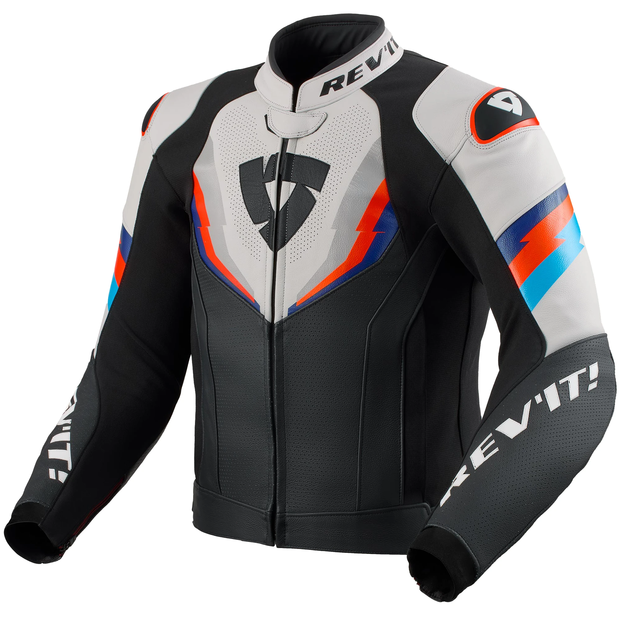 Rev'it Rev'it Quantum 3 Leather Jacket - Black / Light Grey