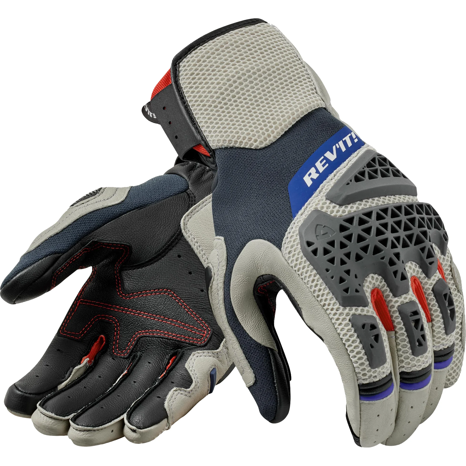 Rev'it Rev'it Sand 5 Leather Gloves - Silver / Red