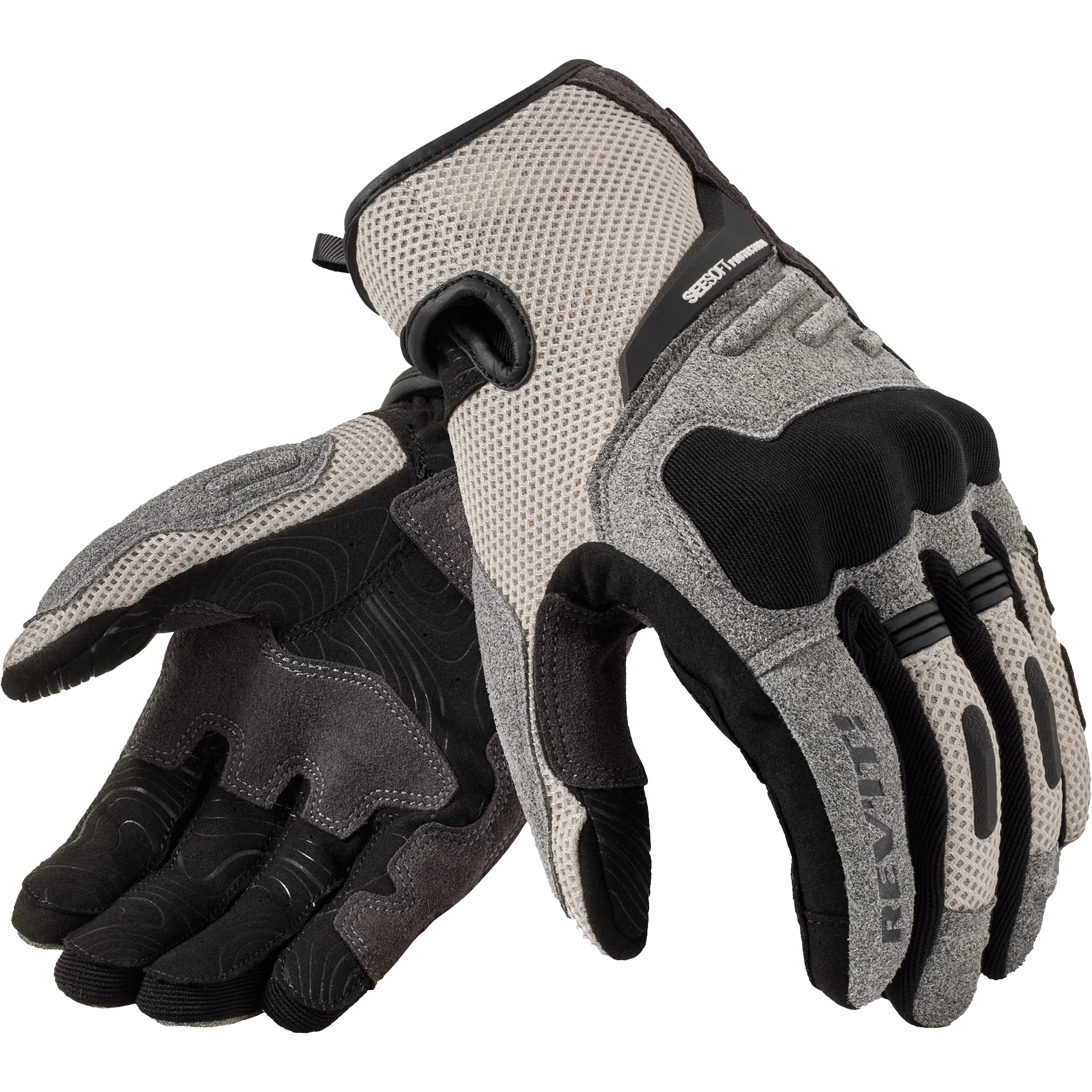 Rev'it Rev'it Cavern Textile Gloves - Light Grey / Black