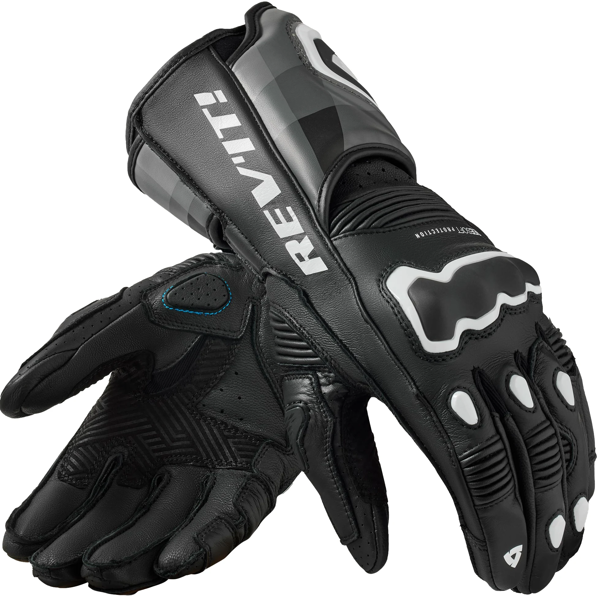 Rev'it Rev'it Quantum 3 Leather Gloves - Black / White