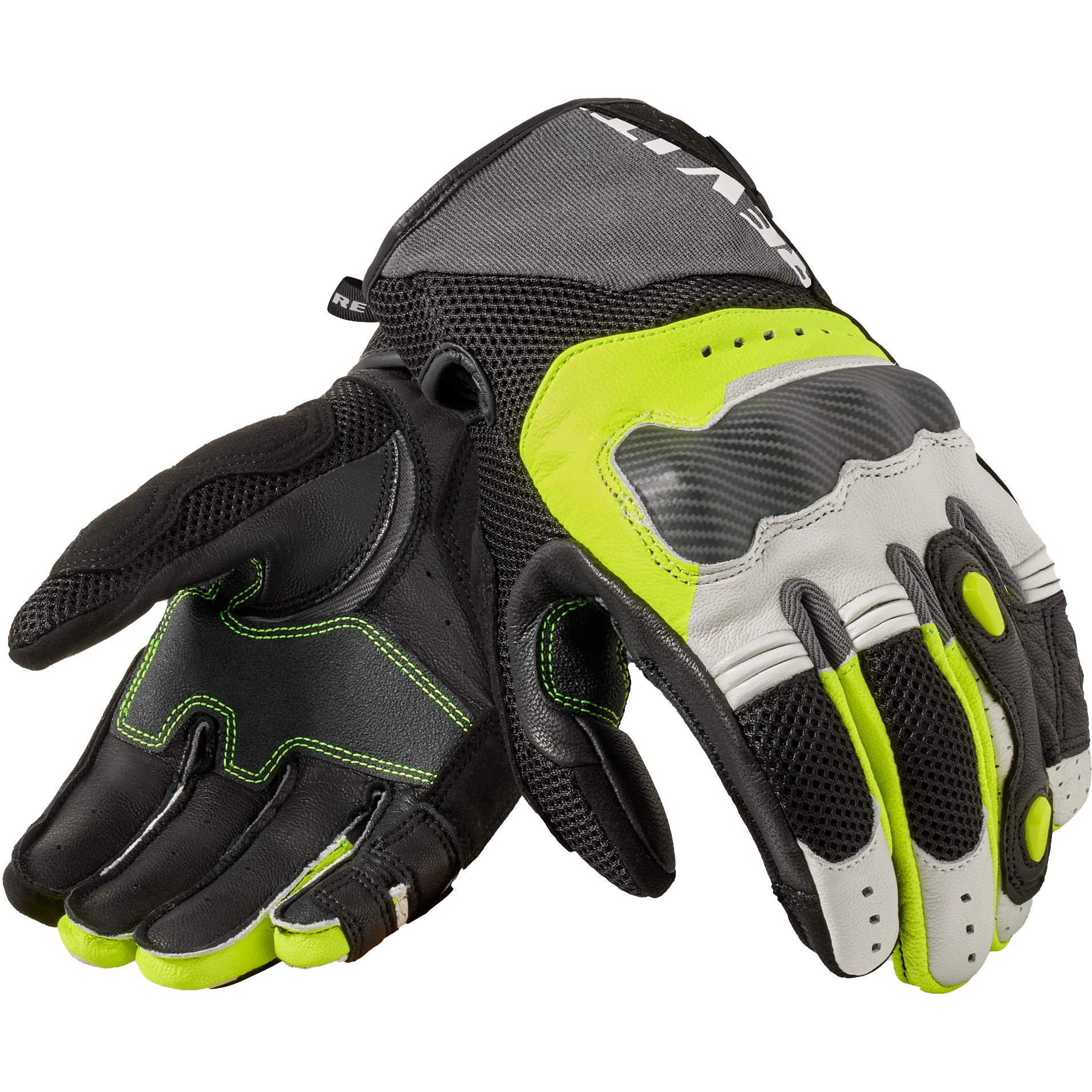 Rev'it Rev'it Blaze Leather Gloves - Light Grey / Neon Yellow