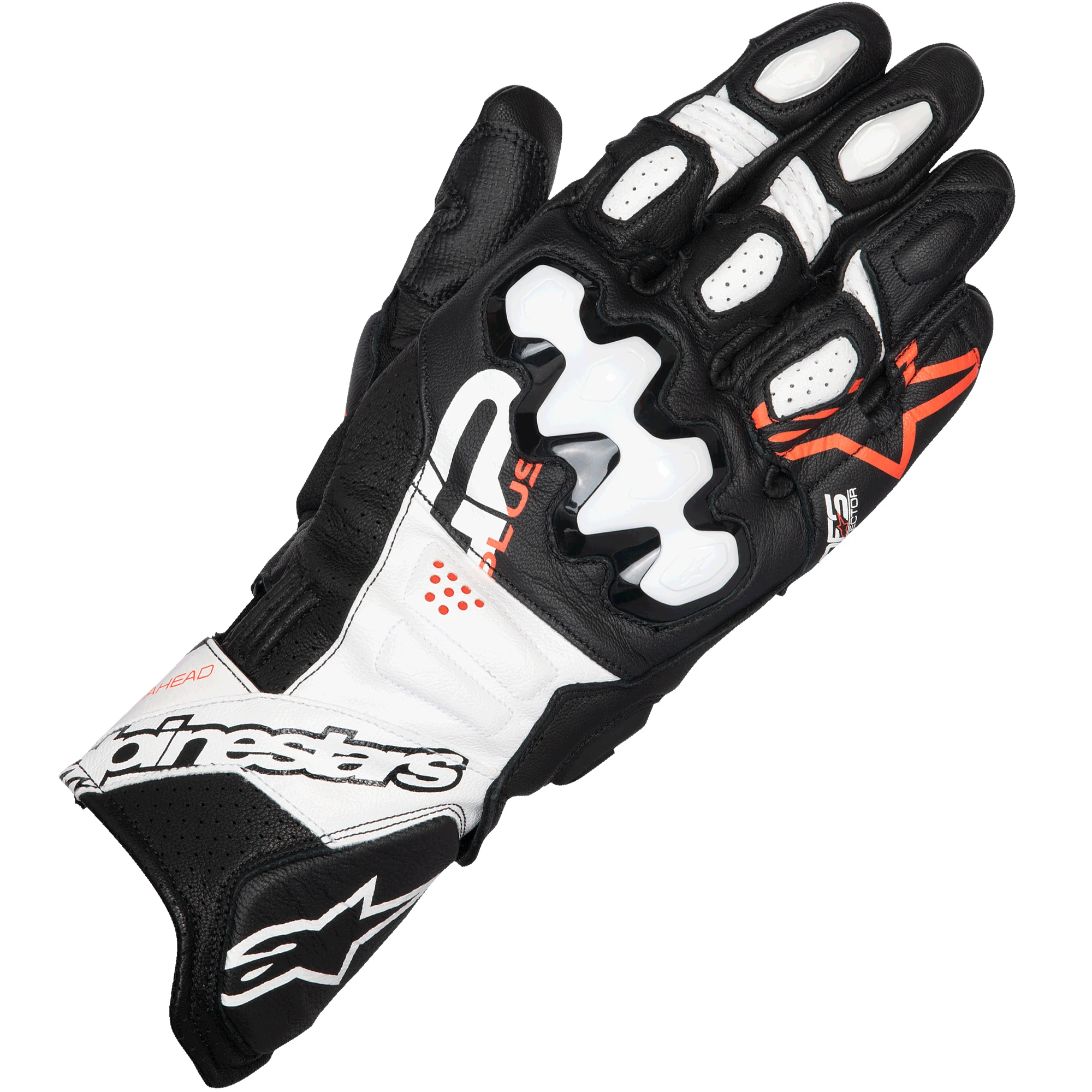 Alpinestars Alpinestars GP Plus R V3 Leather Gloves - Black / White / Fluo Red