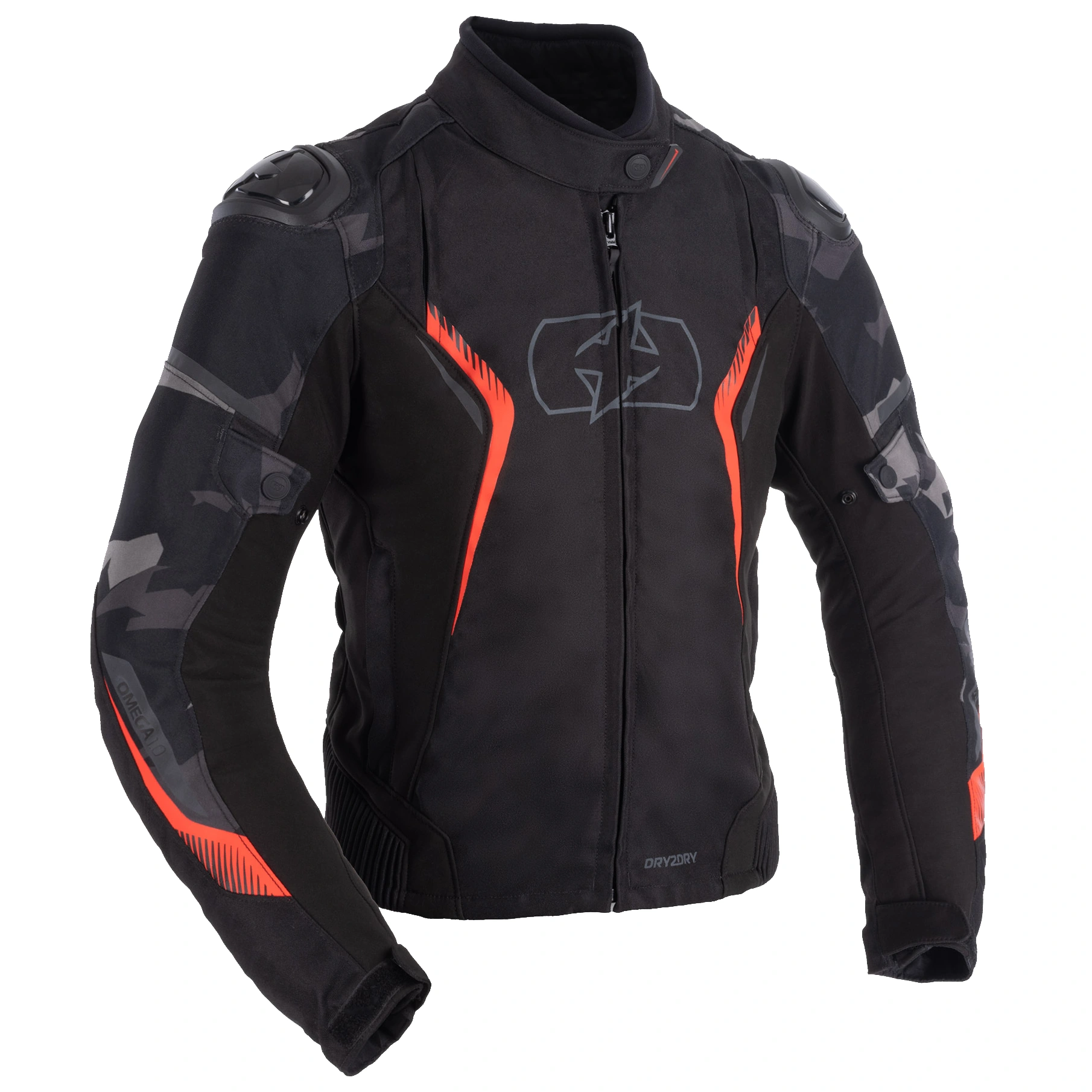 Oxford Clothing Oxford Ladies Omega D2D 1.0 Textile Jacket - Black / Camo / Red