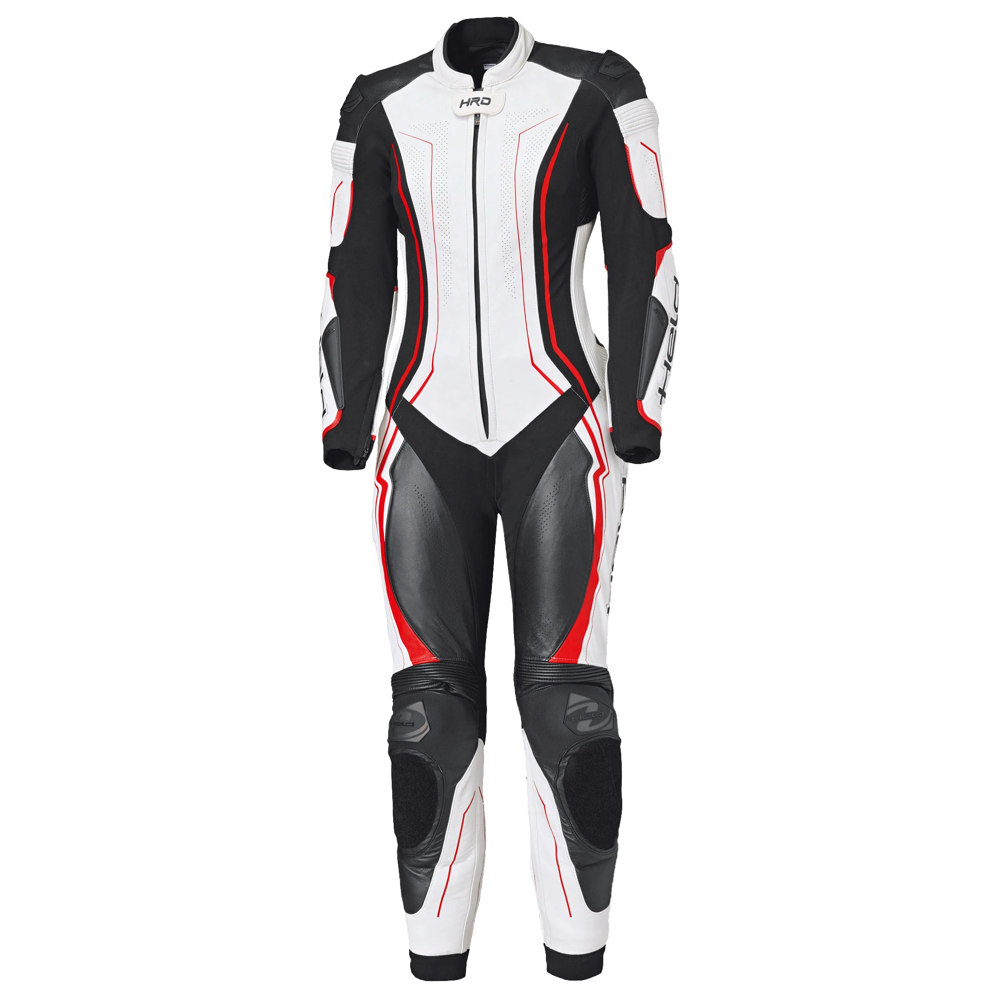 Held Held Ladies Ayana 3 One Piece Leather Suit - Black / White / Red