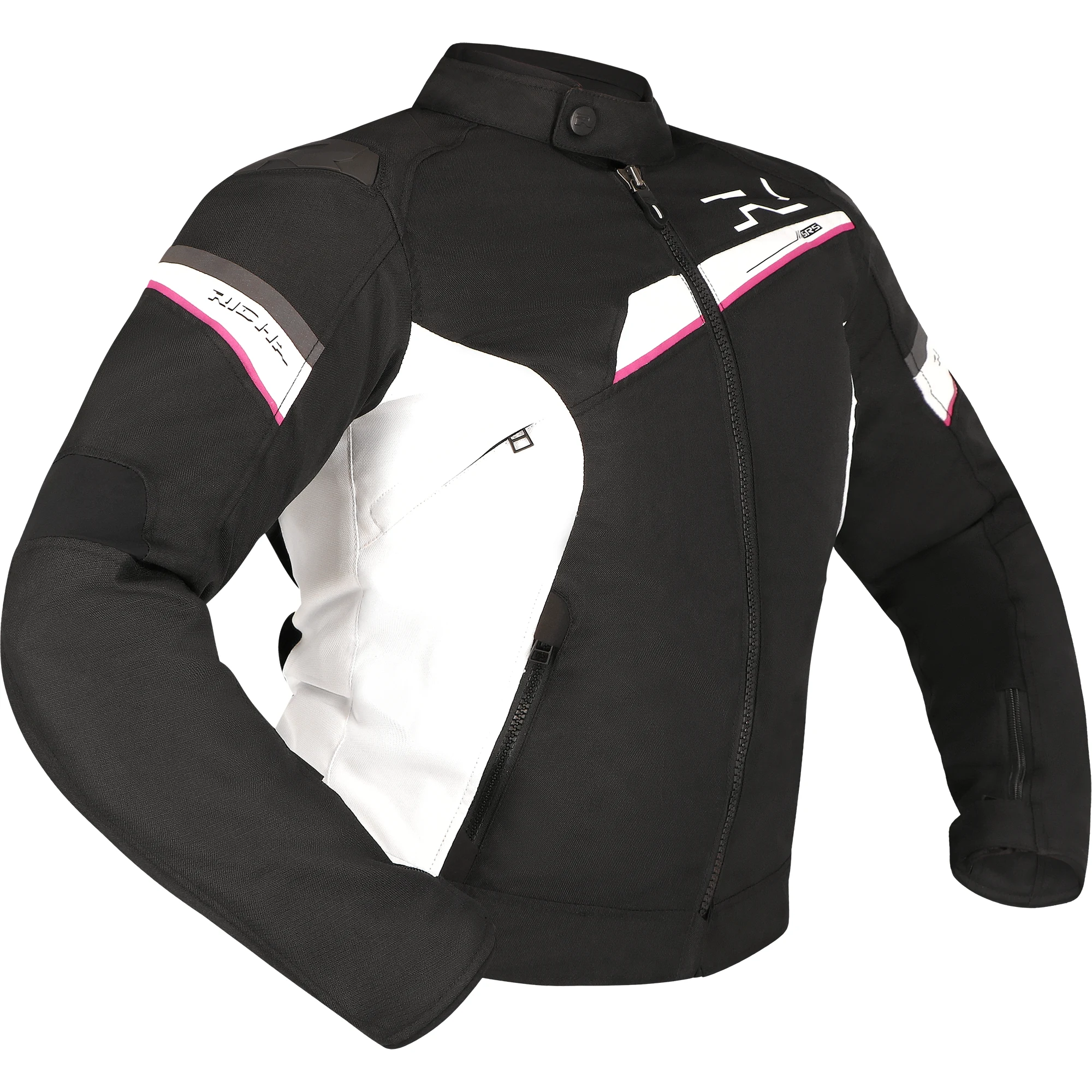 Richa Richa Ladies Gotham 3 Waterproof Textile Jacket - Black / White / Fuchsia