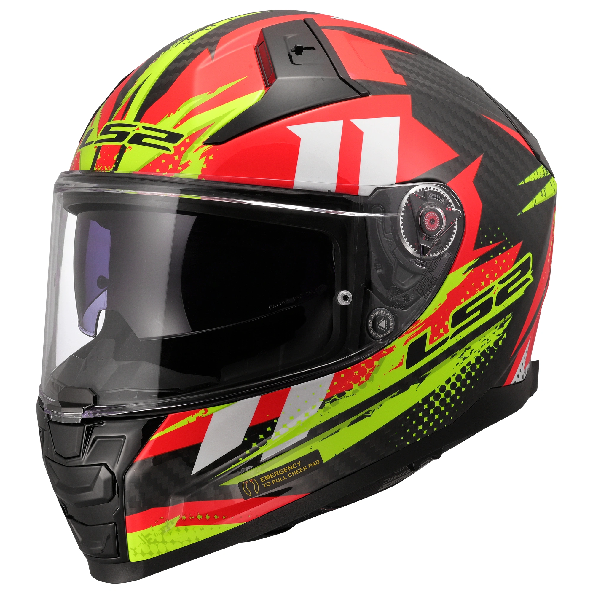 LS2 LS2 Vector II Carbon - Tantic Red / Hi-Vis Yellow