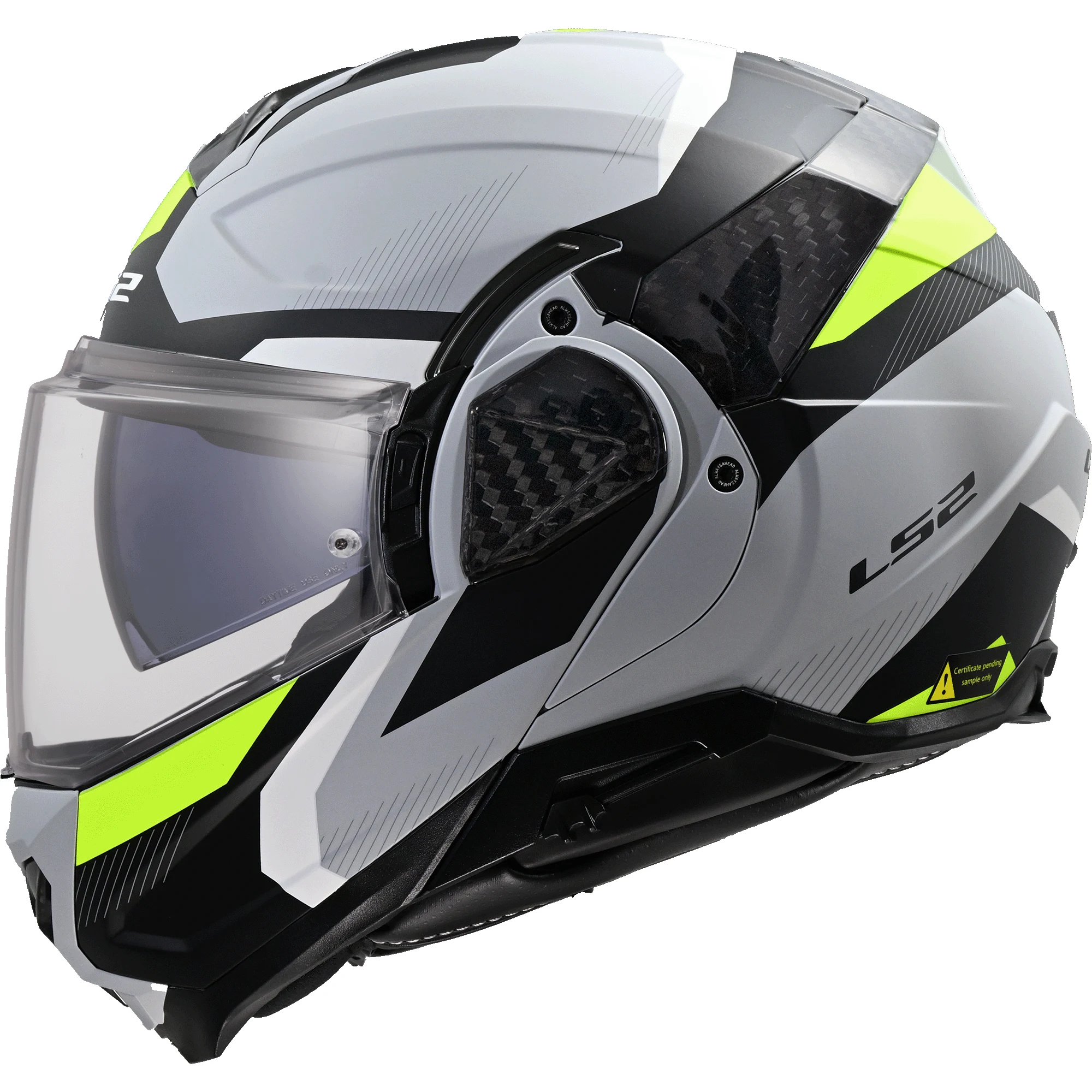 LS2 LS2 Advant II - Triple Matt Light Grey / Hi - Vis Yellow
