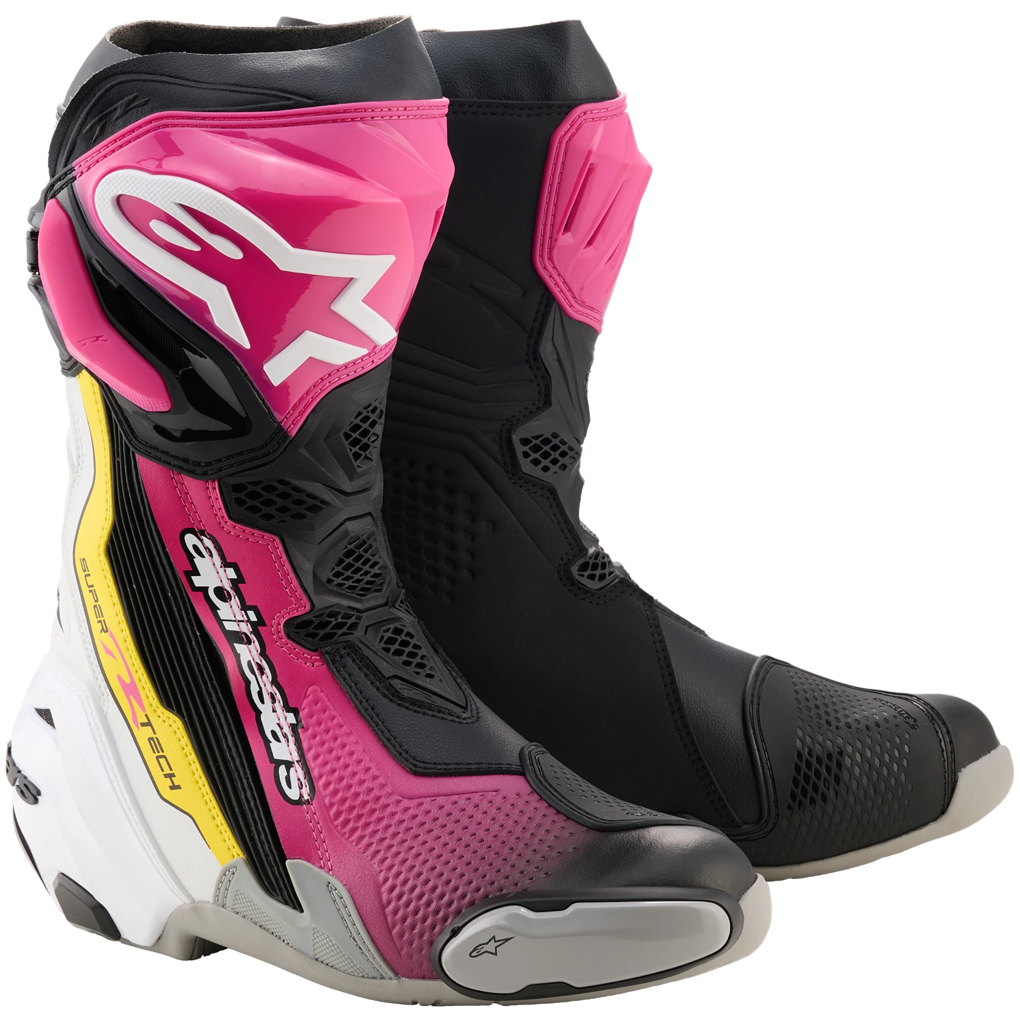 Alpinestars Alpinestars Supertech R Boots - Black / Magenta / White / Yellow