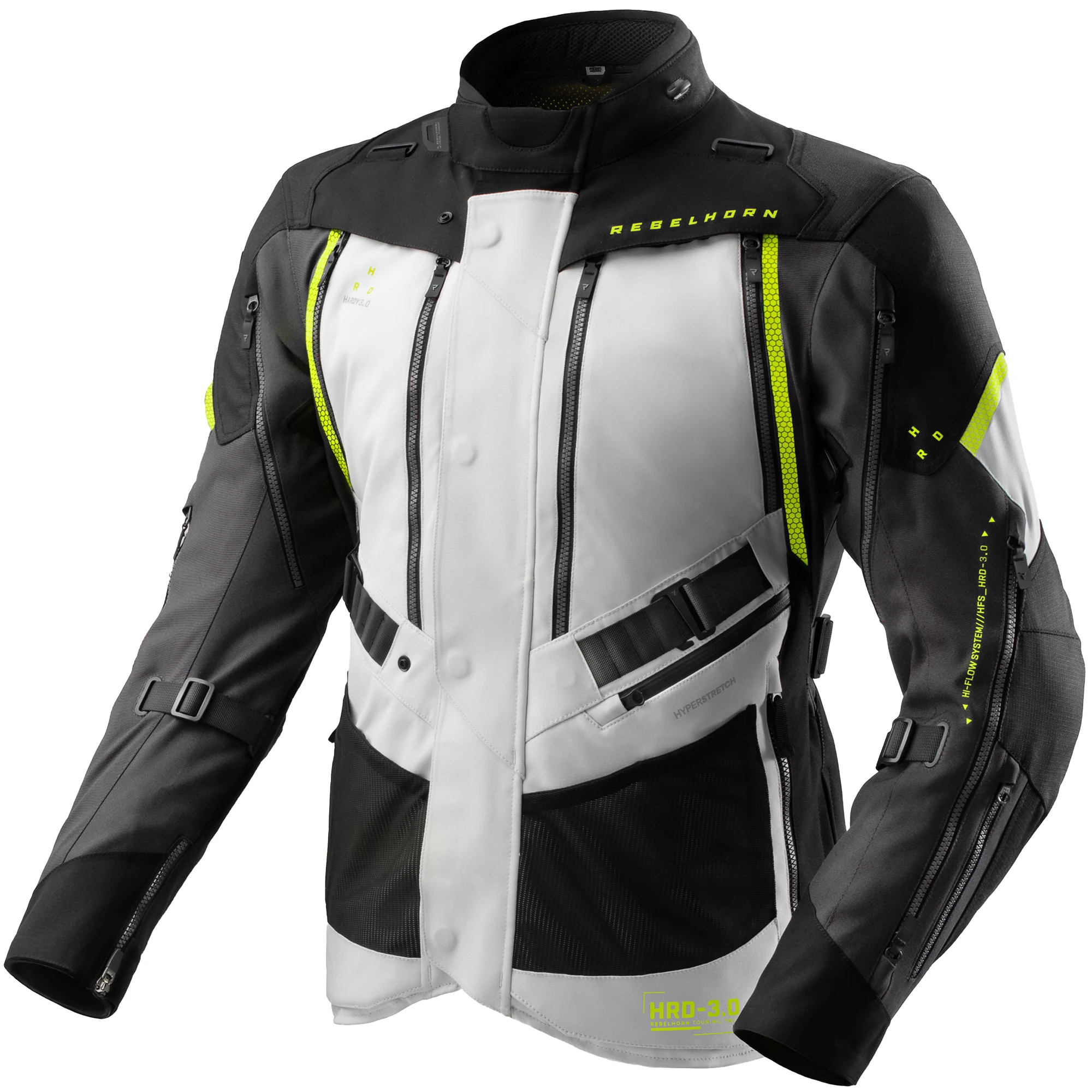 Rebelhorn Rebelhorn Hardy 3.0 Textile Jacket - Black / Grey / Fluo Yellow