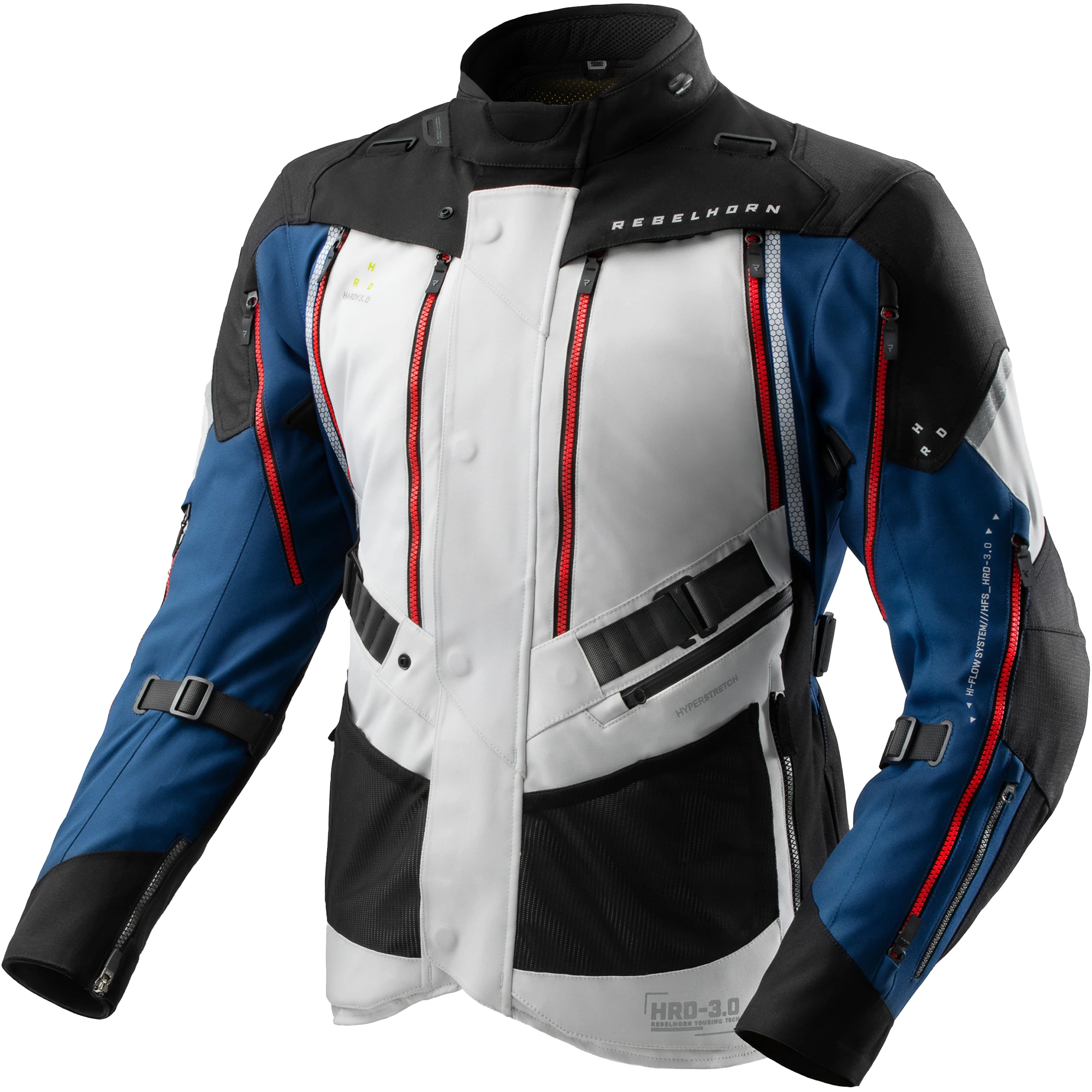 Rebelhorn Rebelhorn Hardy 3.0 Textile Jacket - Blue / Grey / Red