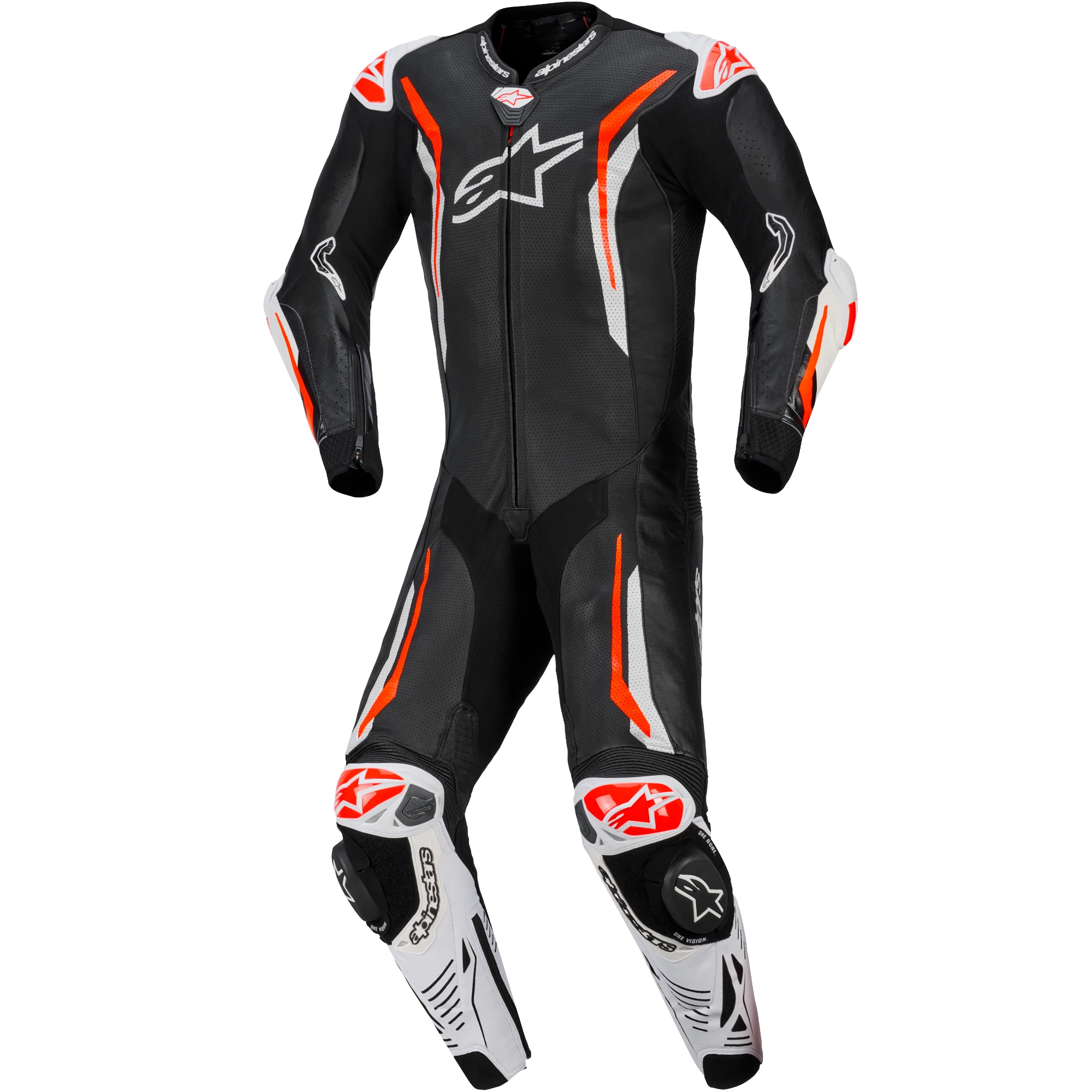 Alpinestars Alpinestars GP Tech V5 One Piece Leather Suit - Black / White / Fluo Red