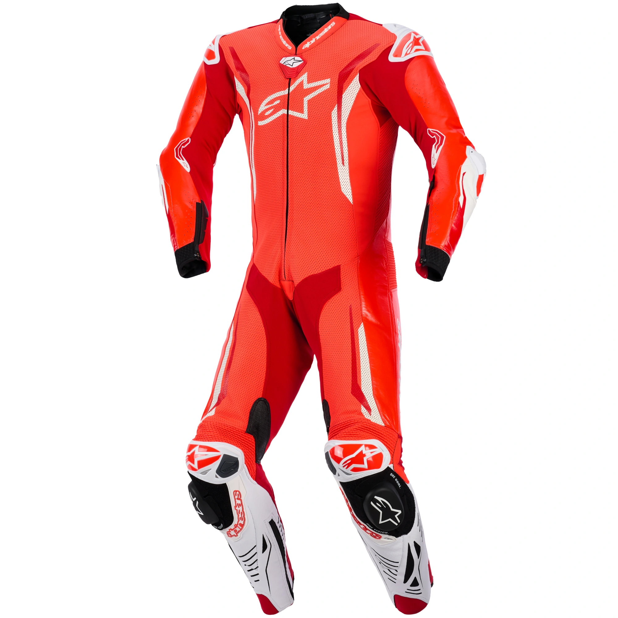 Alpinestars Alpinestars GP Tech V5 One Piece Leather Suit - Fluo Red / Bright Red / White