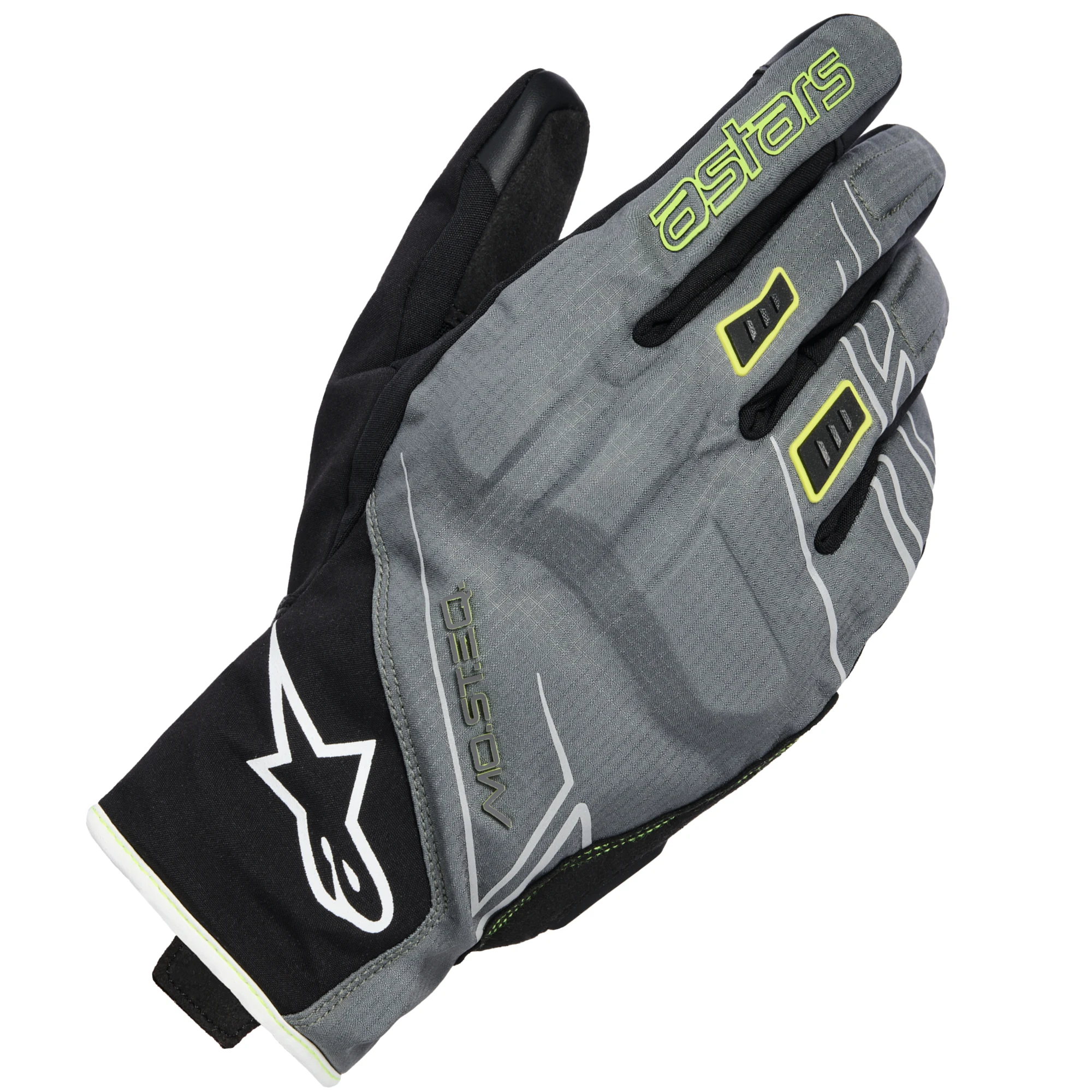 Alpinestars Alpinestars Moblast Waterproof Leather Gloves - Fur Grey / Black / Sulphur Yellow