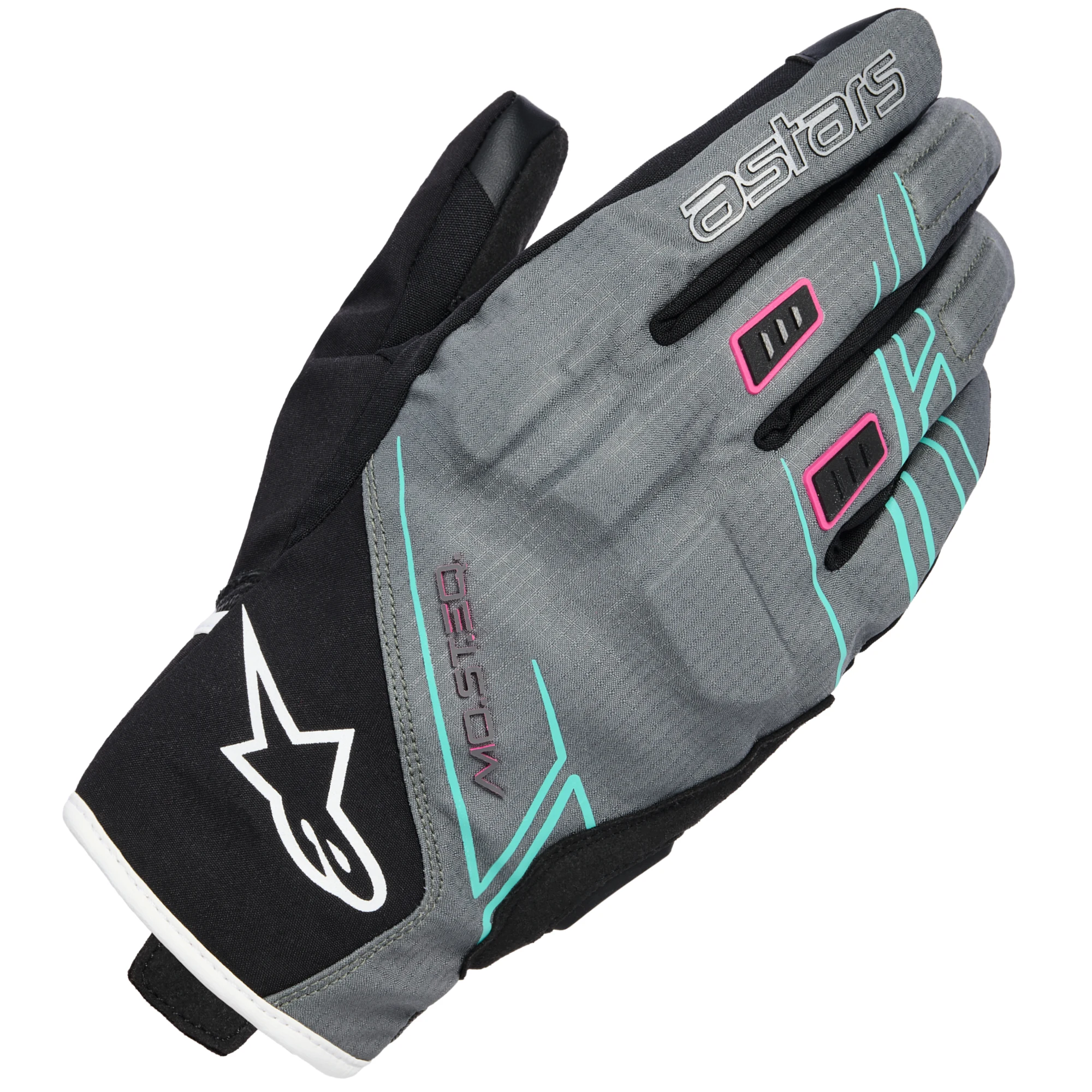 Alpinestars Alpinestars Stella Moblast Waterproof Leather Gloves - Fur Grey / Black / Fluo Pink