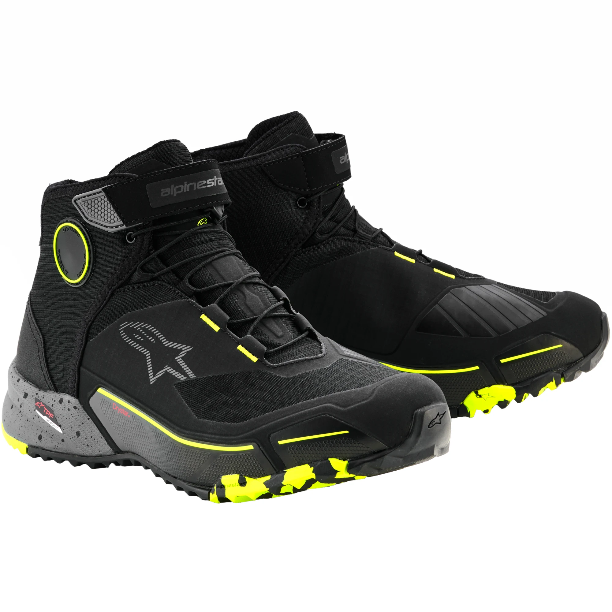 Alpinestars Alpinestars CR-X Drystar Riding Shoes - Black / Dark Grey / Yellow Fluo