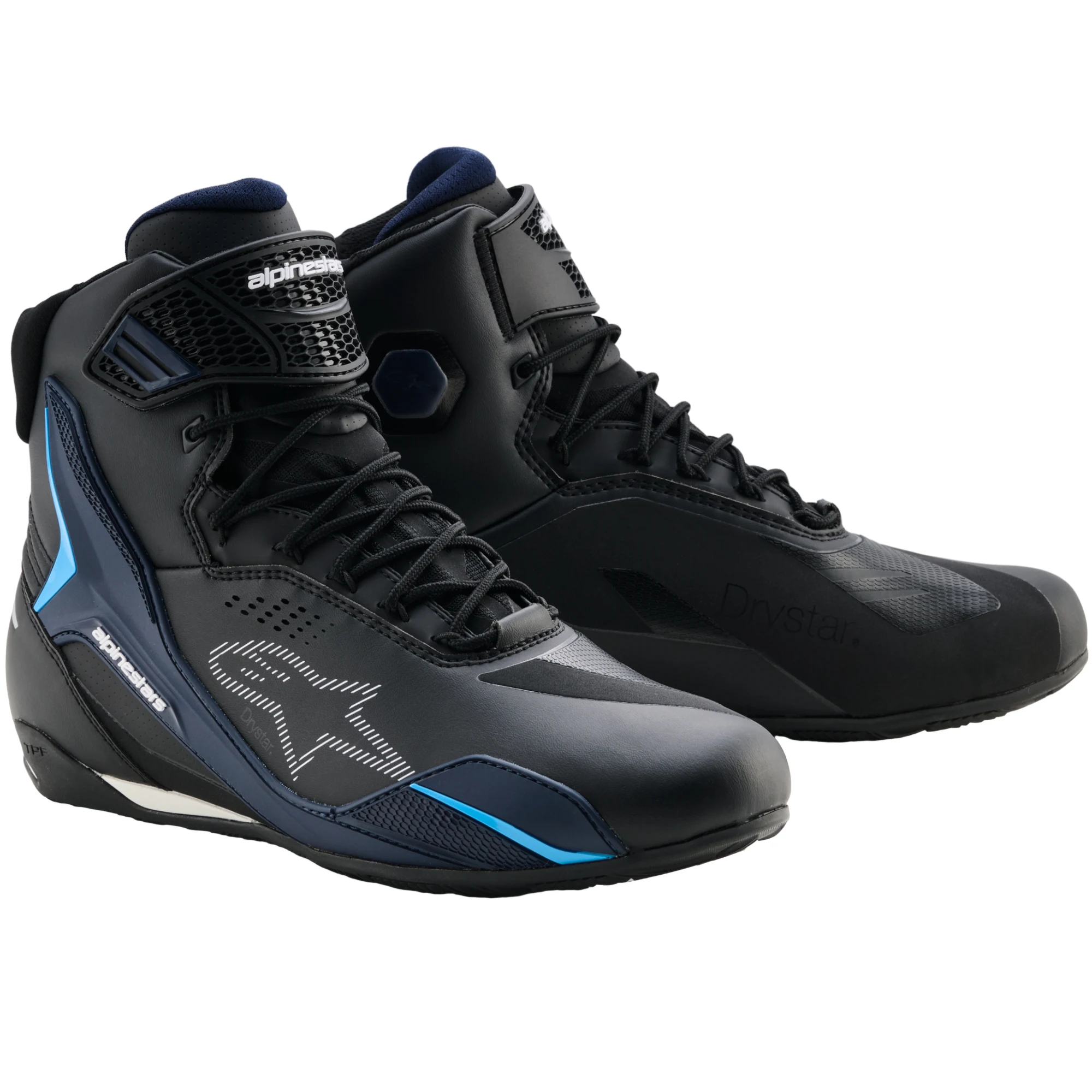 Alpinestars Alpinestars Faster-4 Drystar Shoes - Black / Night Navy / Cyan