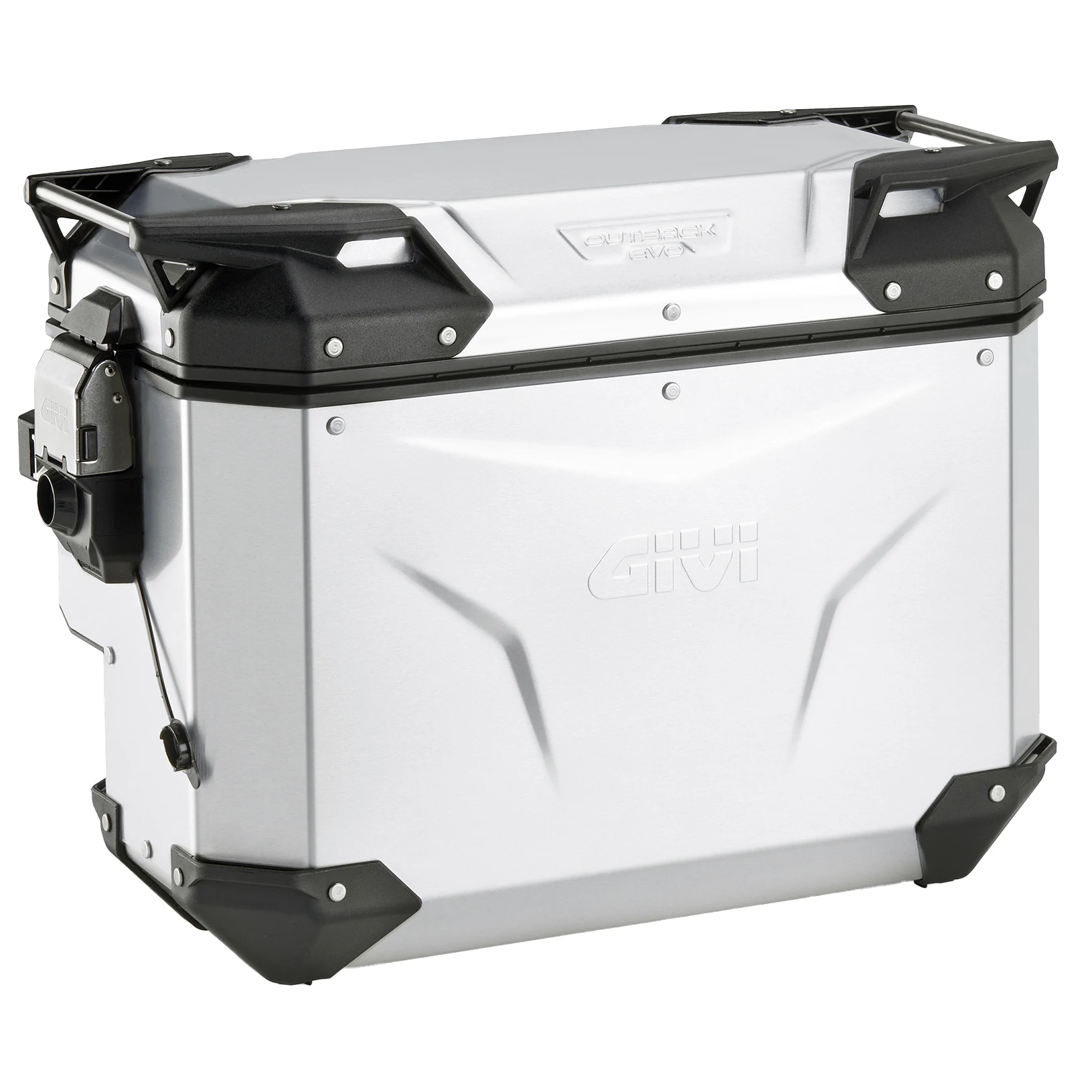 Givi Givi OBKEVS40AAR RHS Trekker Outback Evo Cut-Out Pannier - Anodised Aluminium 40 Litre