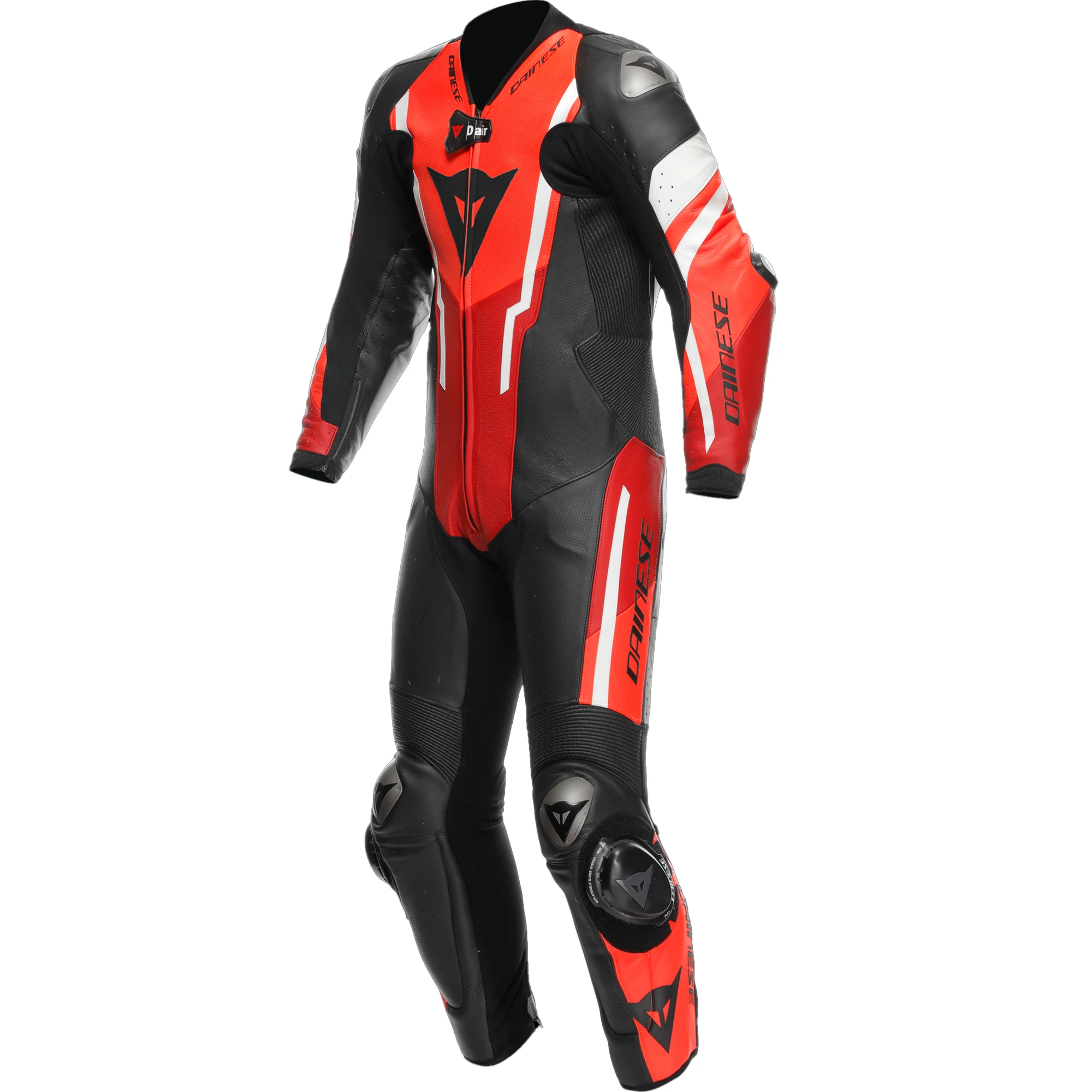 Dainese Dainese Misano 3 D-Air Perforated Leather 1 Piece Suit - Black / Red / Red Fluo