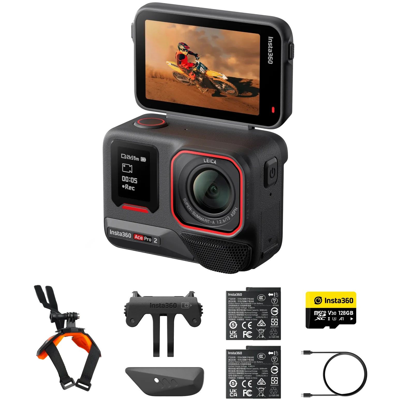 Insta360 Insta360 Ace Pro 2 Action Camera  - Motorcycle Bundle