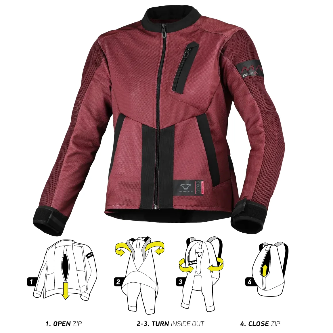 Macna Macna Ladies Torida Textile Jacket - Bordeaux / Black
