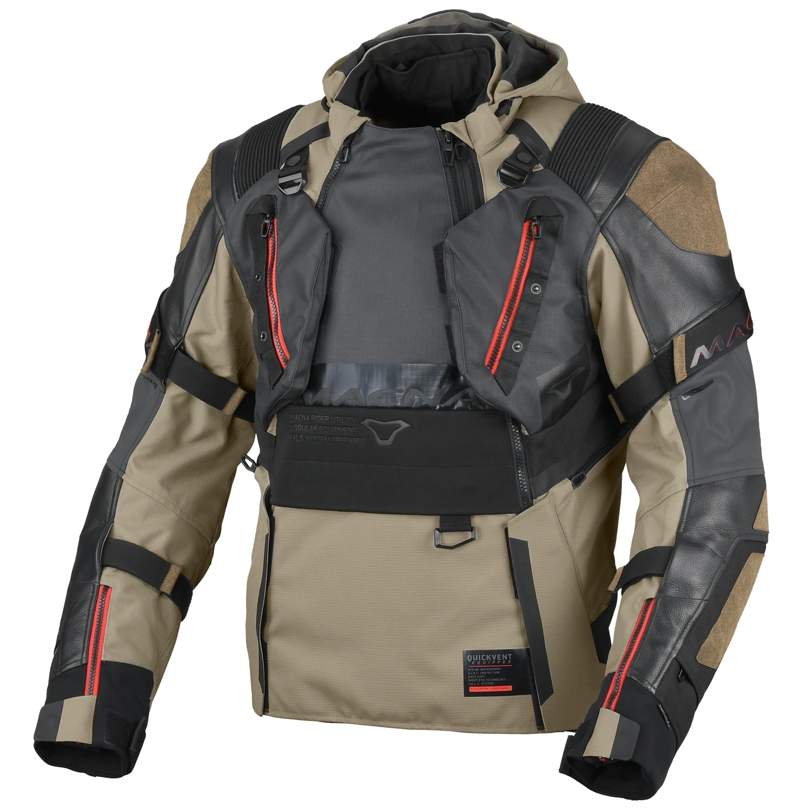 Macna Macna Tryton Textile Jacket - Taupe / Black