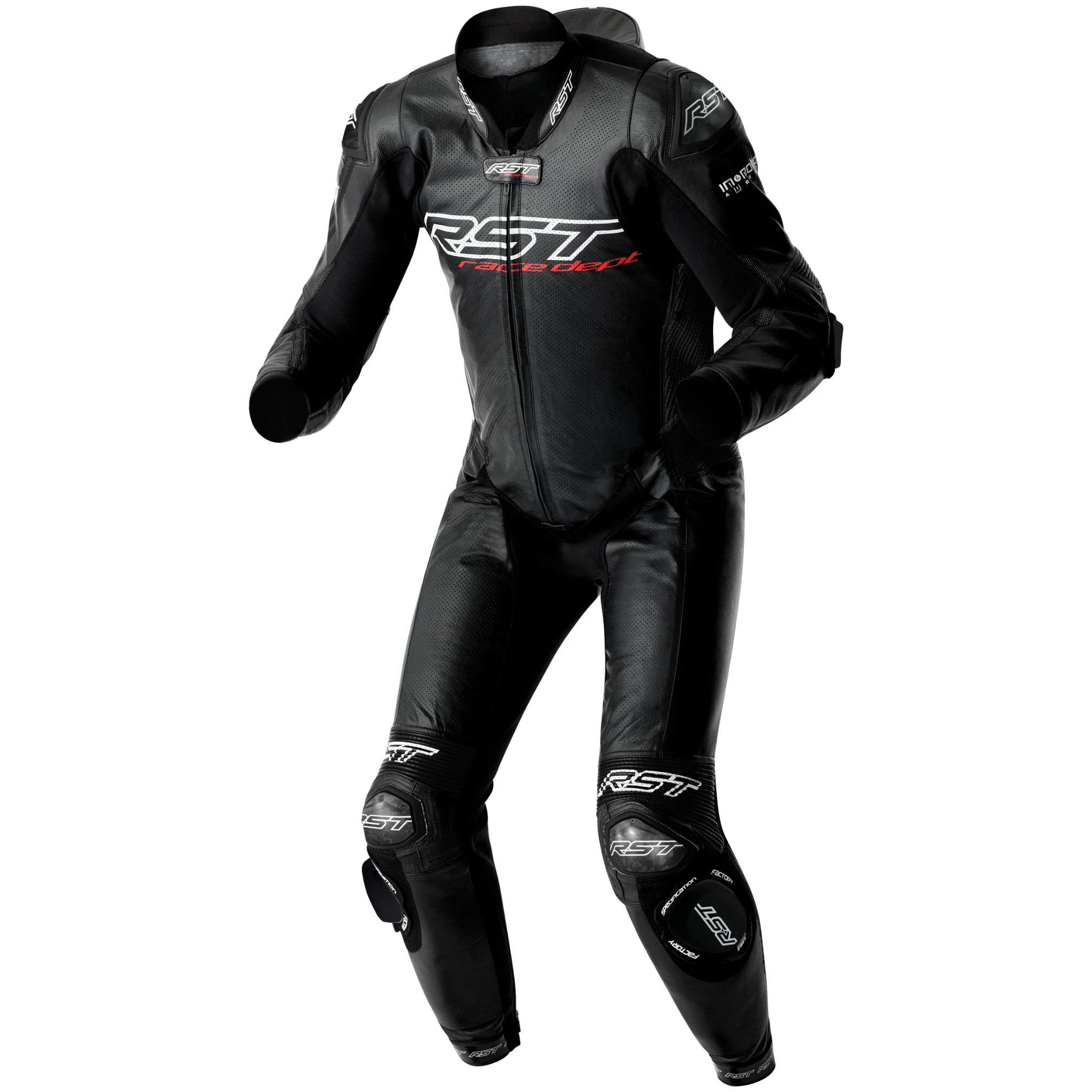 RST RST Race Dept V4.2 Kangaroo One Piece D3O Airbag Leather Suit - Black