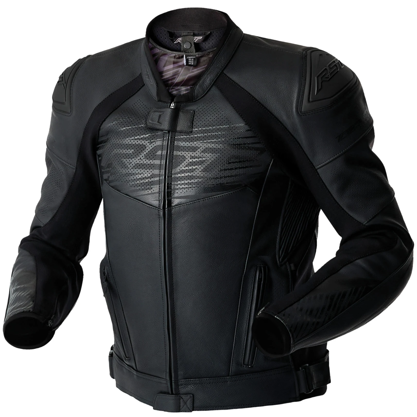 RST RST Tractech Evo D3O Leather Jacket - Black / Black / Black