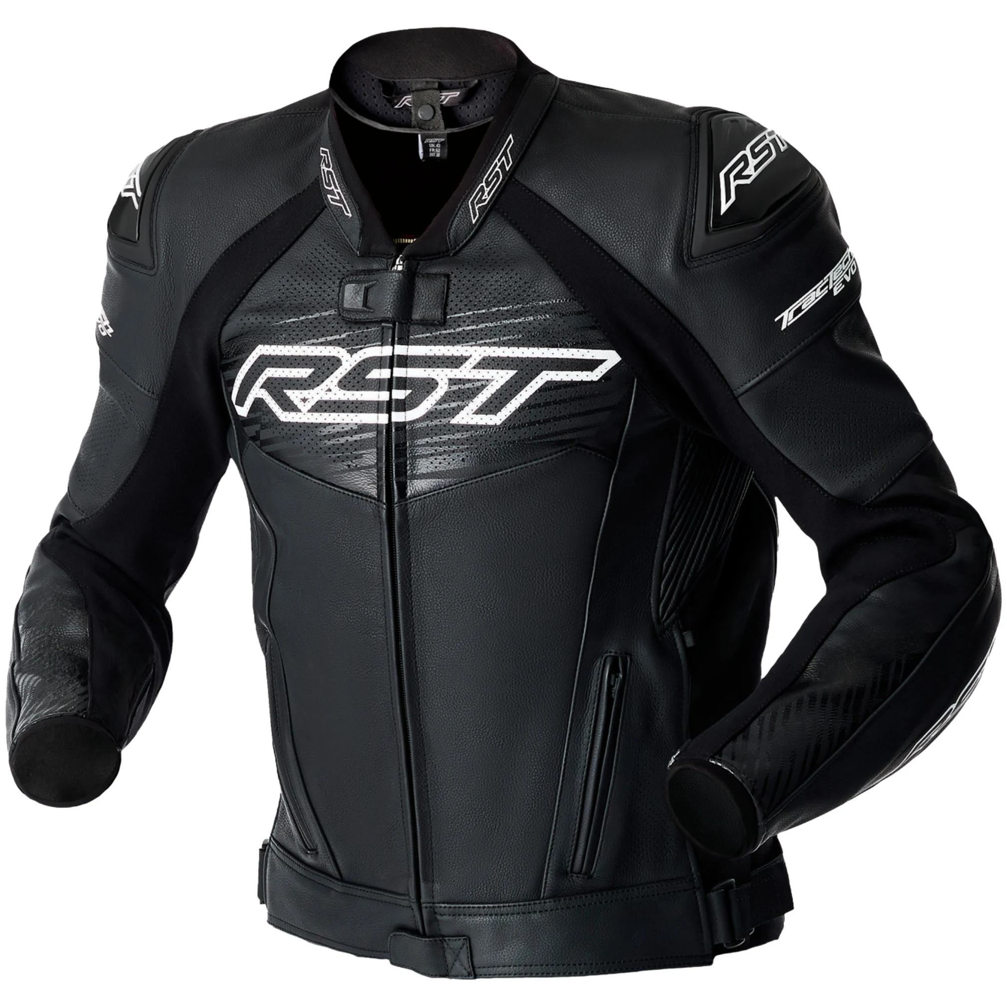RST RST Tractech Evo D3O Leather Jacket - Black / White