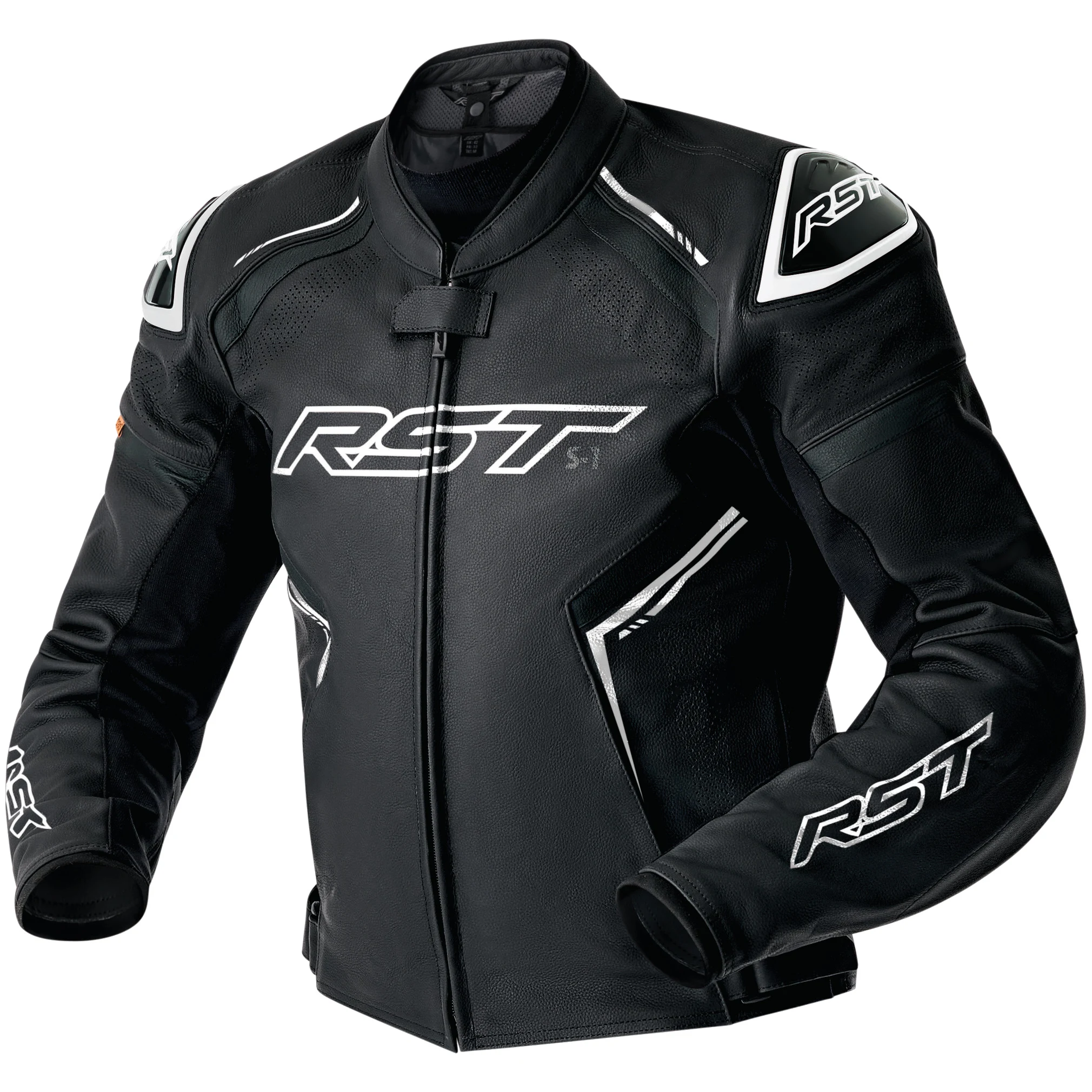 RST RST S1 D3O Leather Jacket - Black / Black / White