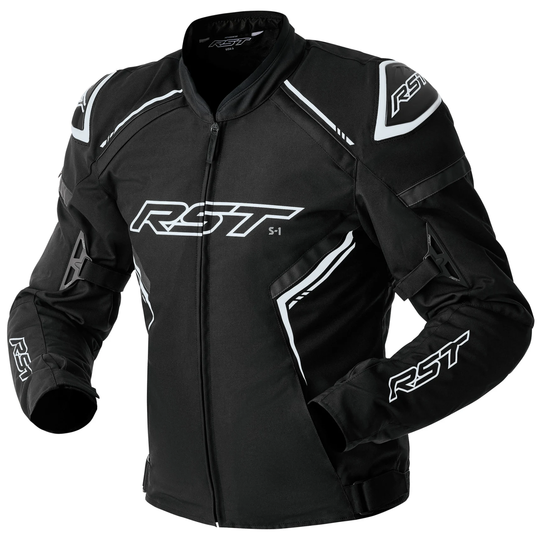 RST RST S1 D3O Textile Jacket - Black / Black / White