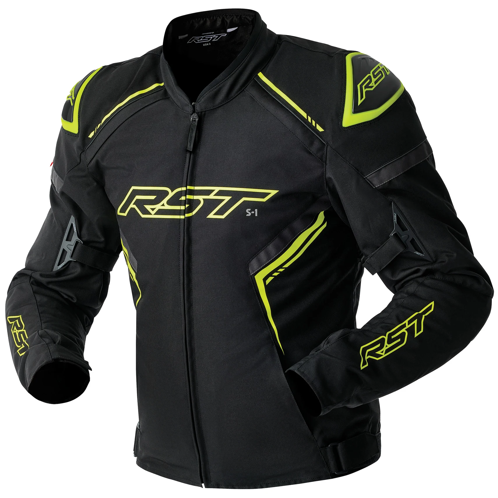 RST RST S1 D3O Textile Jacket - Black / Grey / Flo Yellow