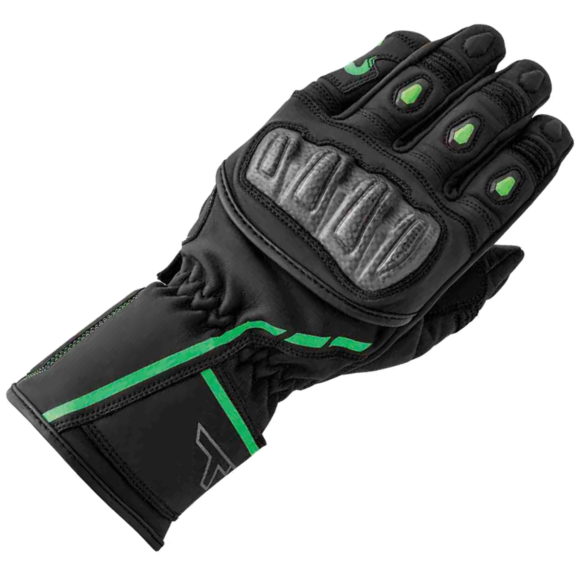 RST RST S1 Summer Leather Gloves - Black / Fluo Green