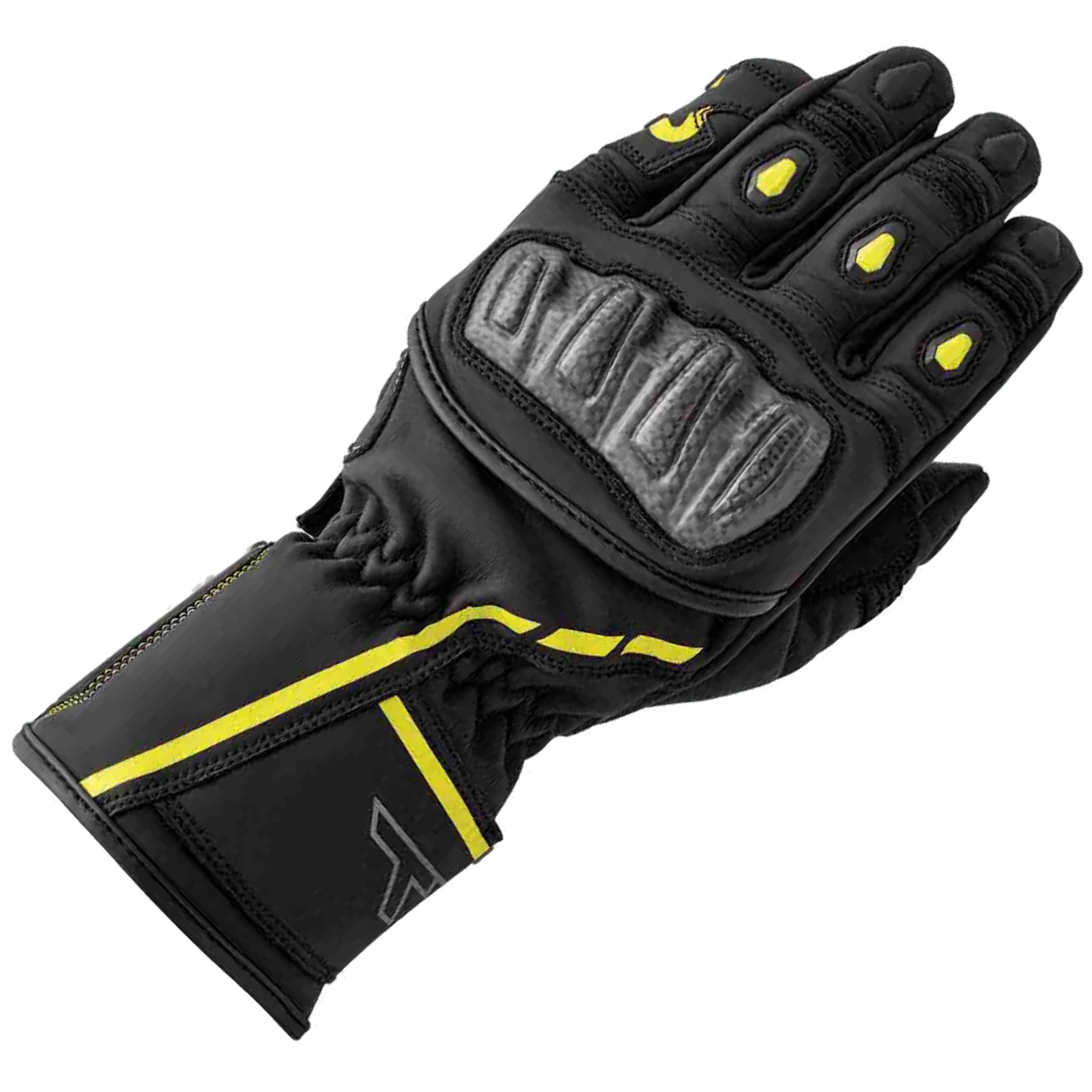RST RST S1 Summer Leather Gloves - Black / Fluo Yellow