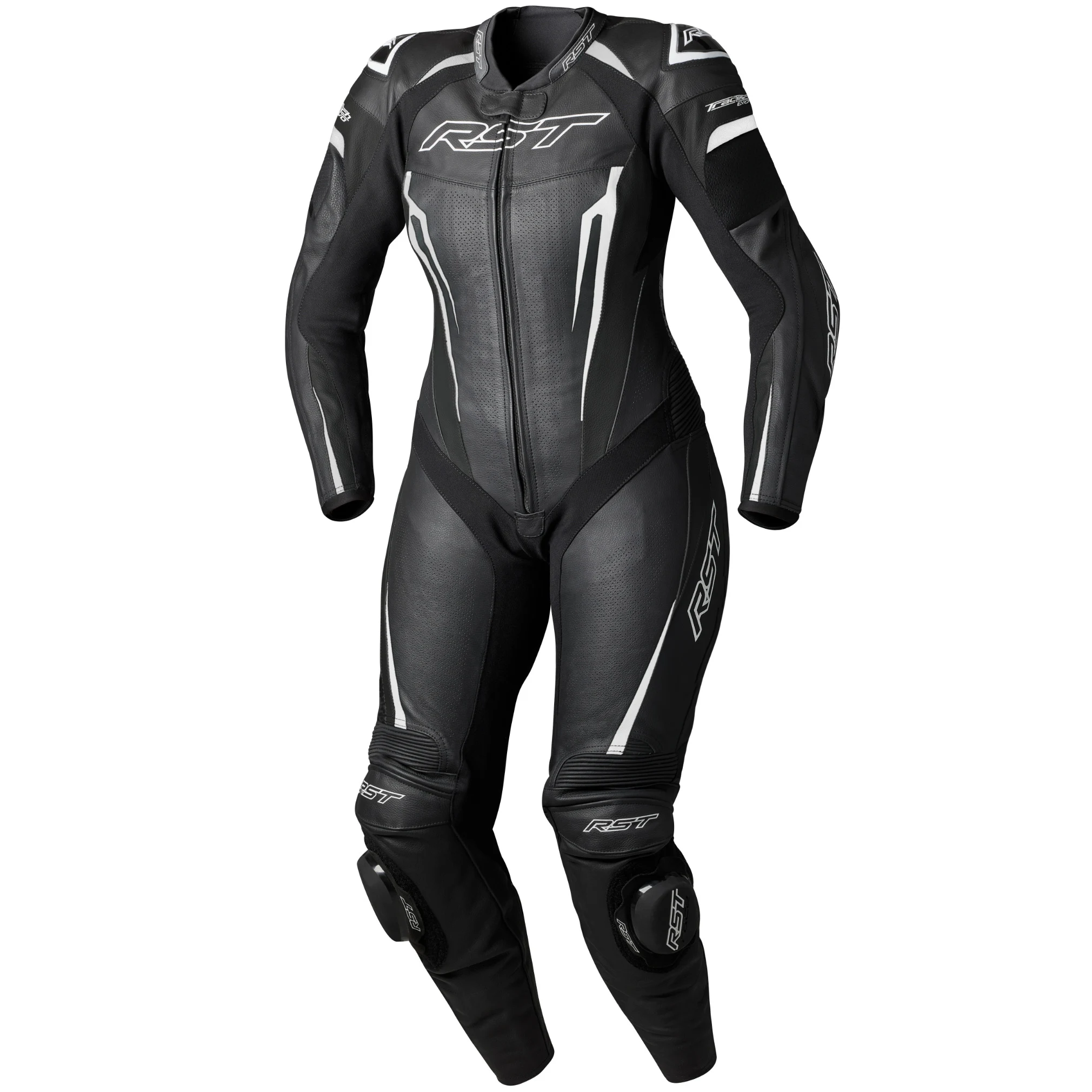 RST RST Ladies Tractech Evo D3O One Piece Leather Suit - Black / White