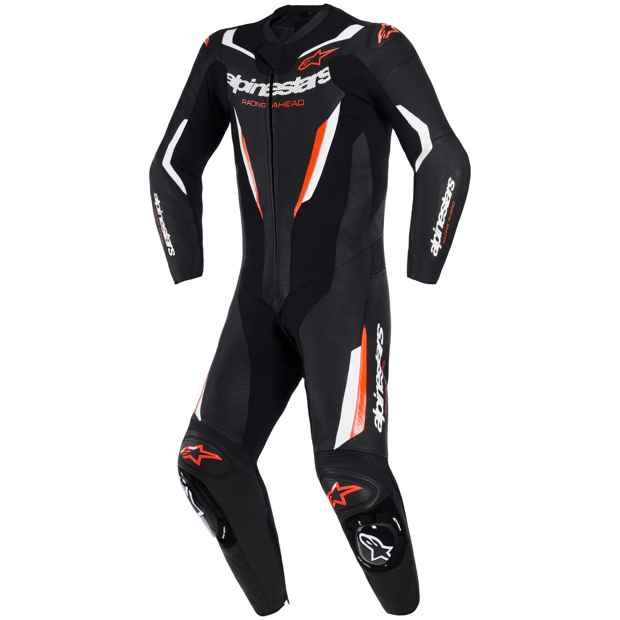 Alpinestars Alpinestars GP Force V2 Leather 1 Piece Suit - Black / White / Fluo Red