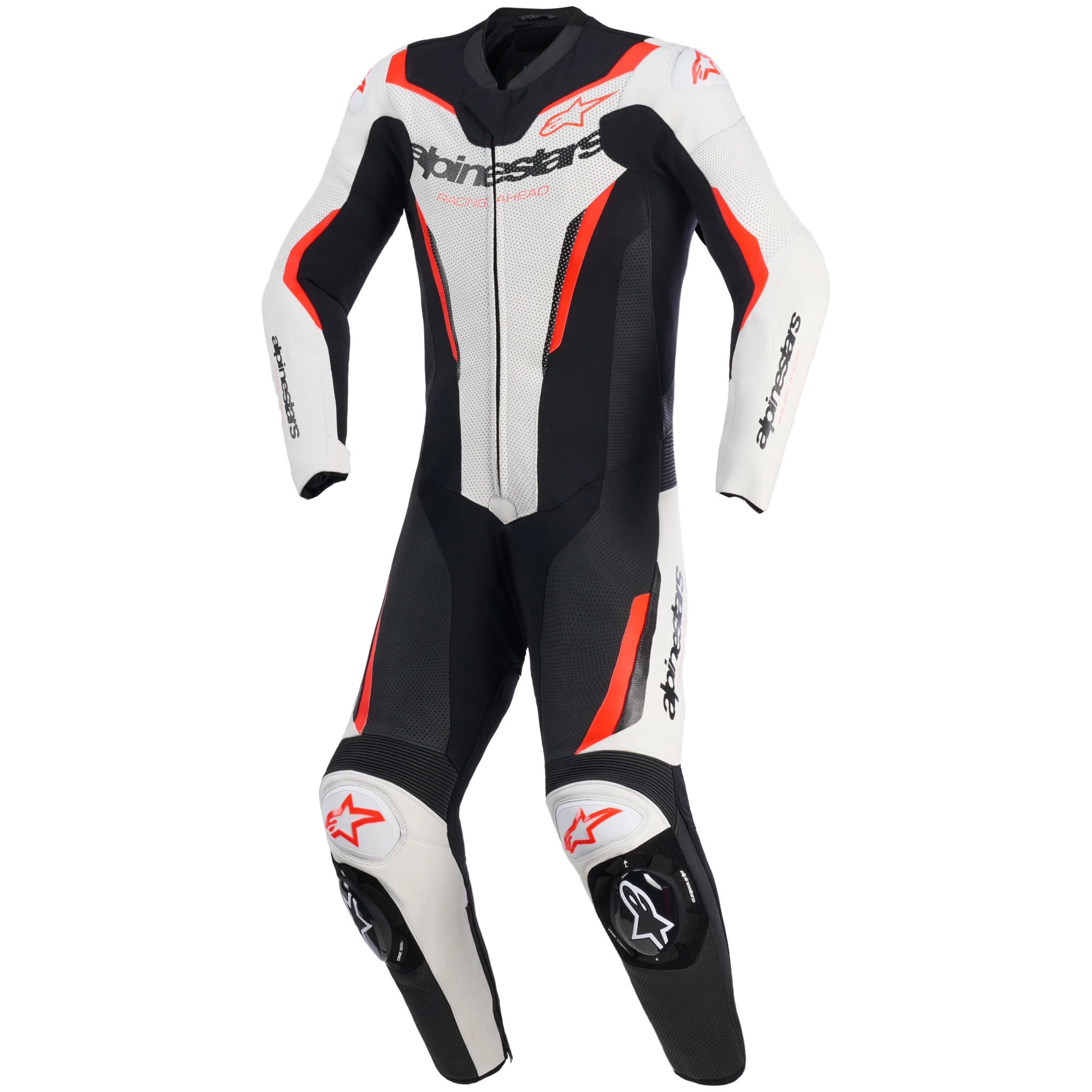 Alpinestars Alpinestars GP Force V2 Leather 1 Piece Suit - White / Black / Fluo Red