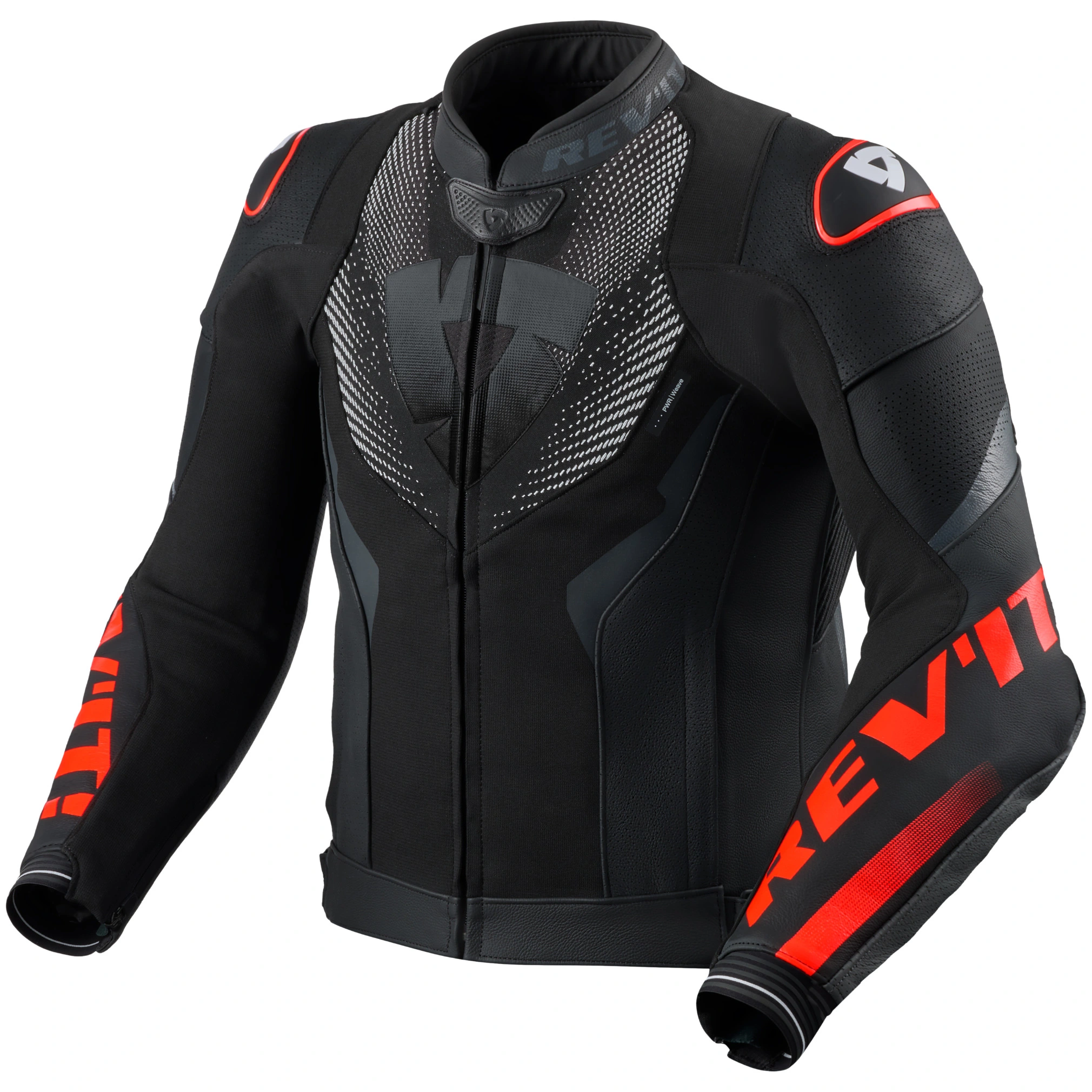 Rev'it Rev'it Hyperspeed 3 Air Leather Jacket - Black / Neon Red