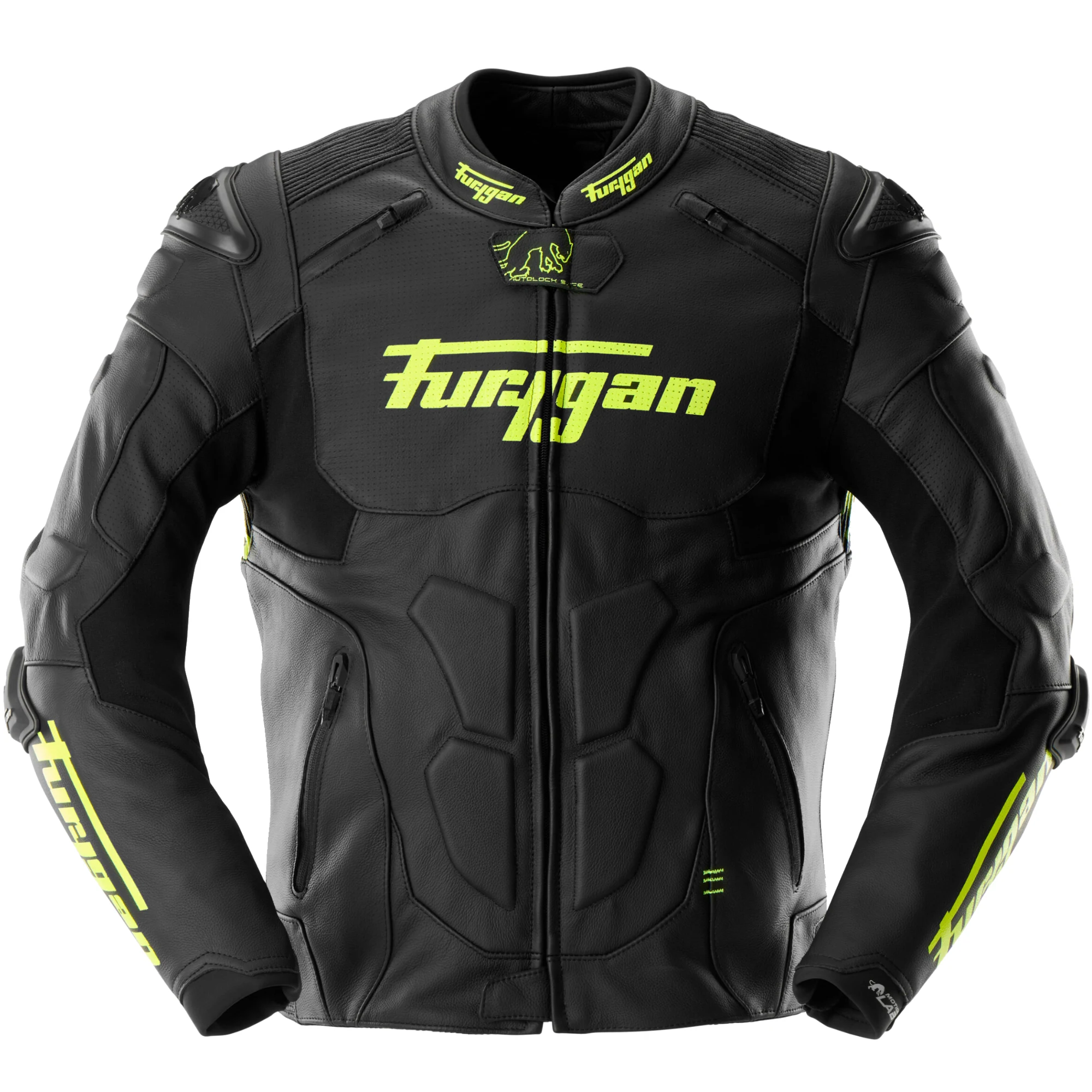 Furygan Furygan Raptor Evo 3 Leather Jacket - Black / Fluo Yellow