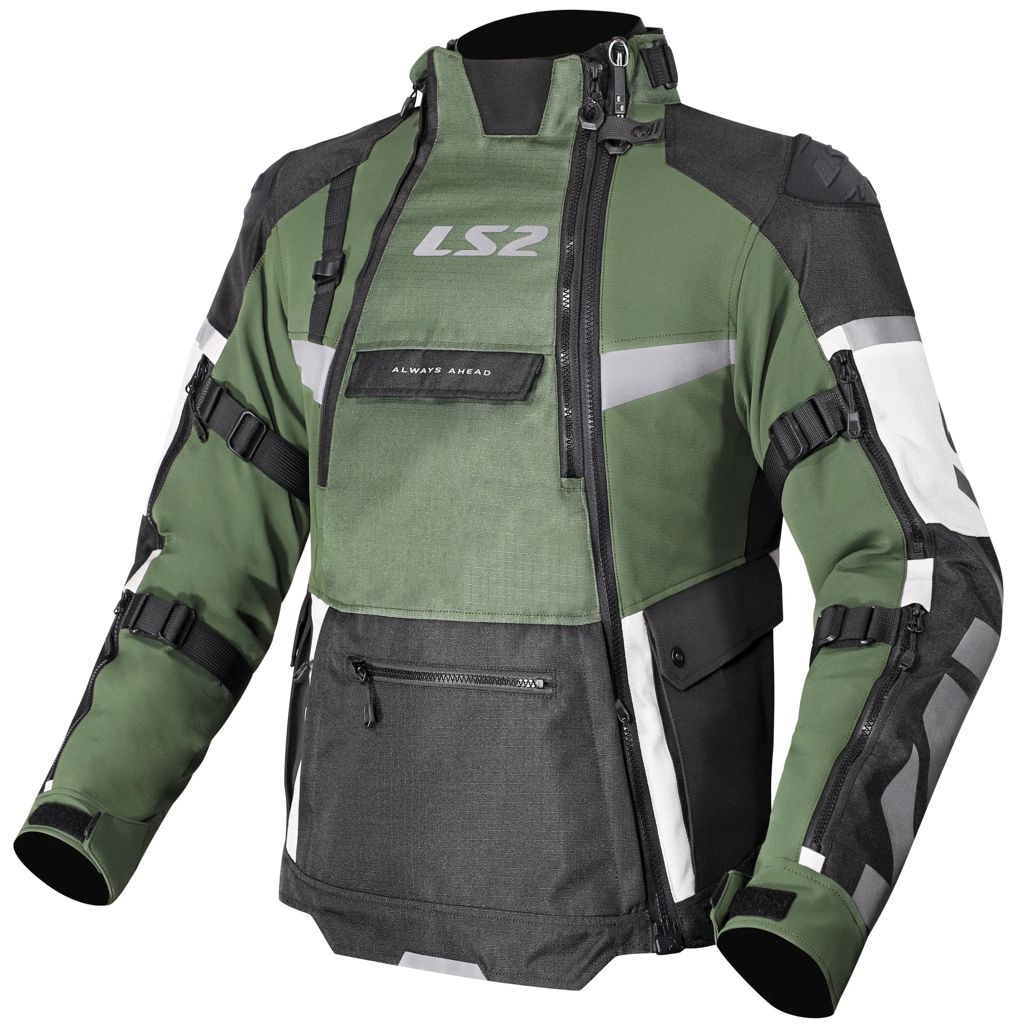 LS2 LS2 X-Master Textile Jacket - Black / Green / Grey